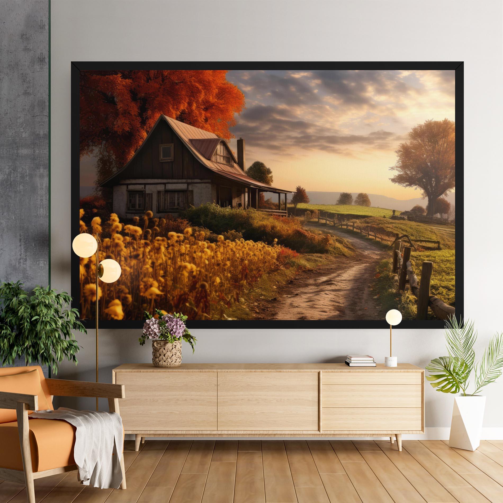 Obraz na Płótnie Autumn Farm House mockup 9