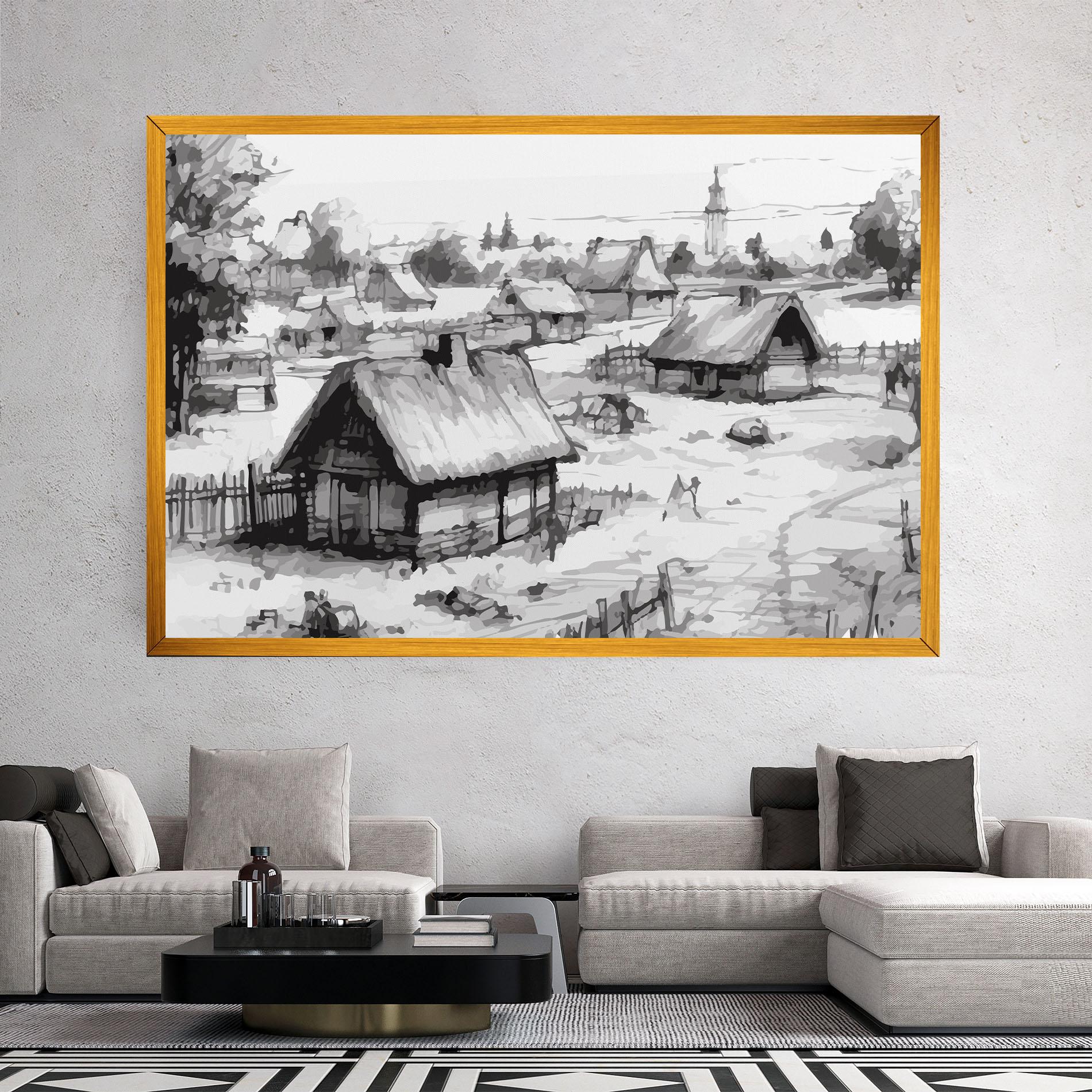 Obraz na Płótnie Farm Grey Ink mockup 2