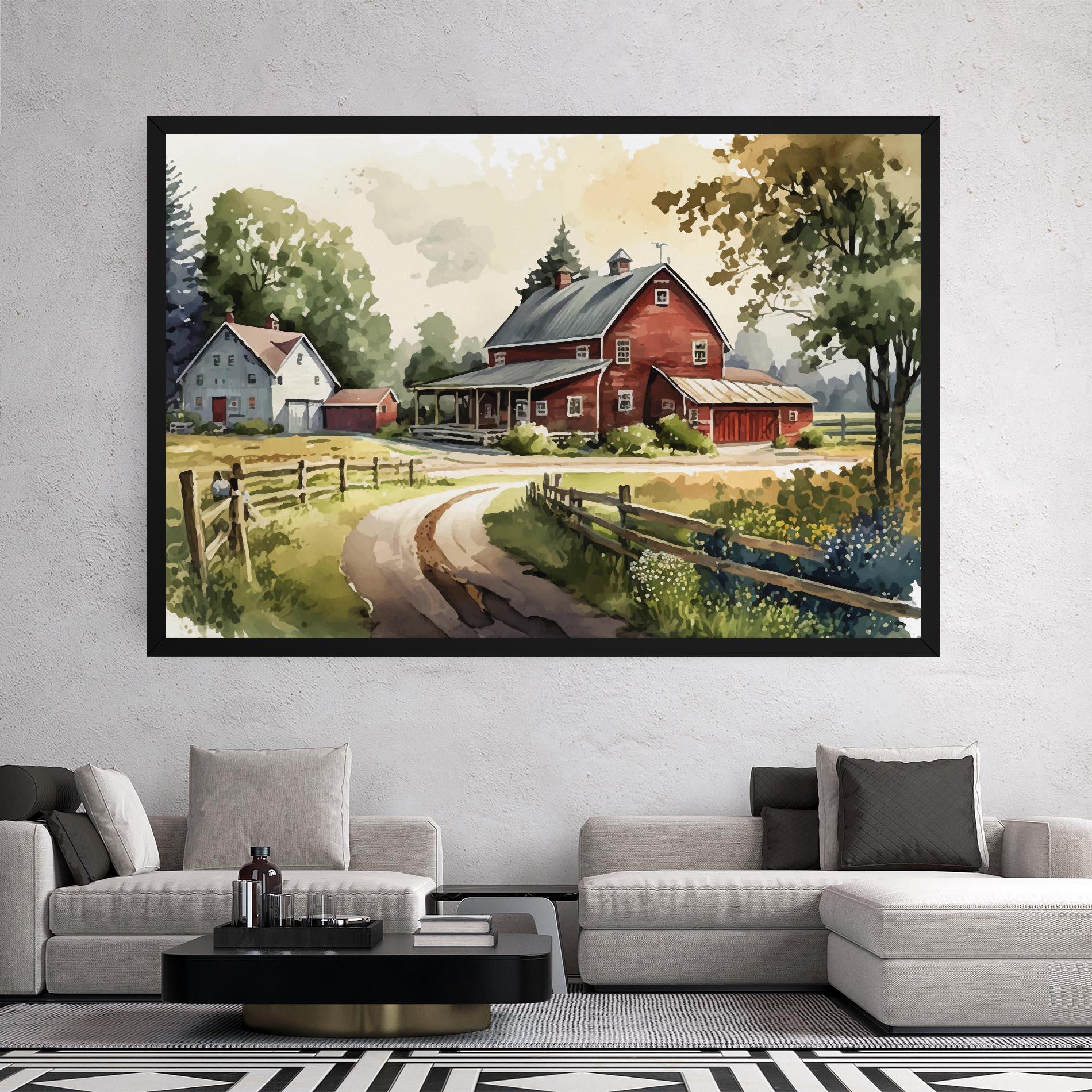 Obraz na Płótnie Farmhouse Painting mockup 2