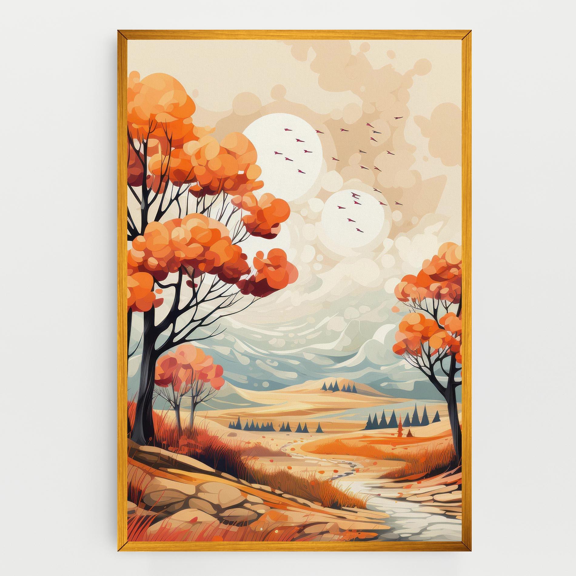 Obraz na Płótnie Autumn Tree Painting mockup 0
