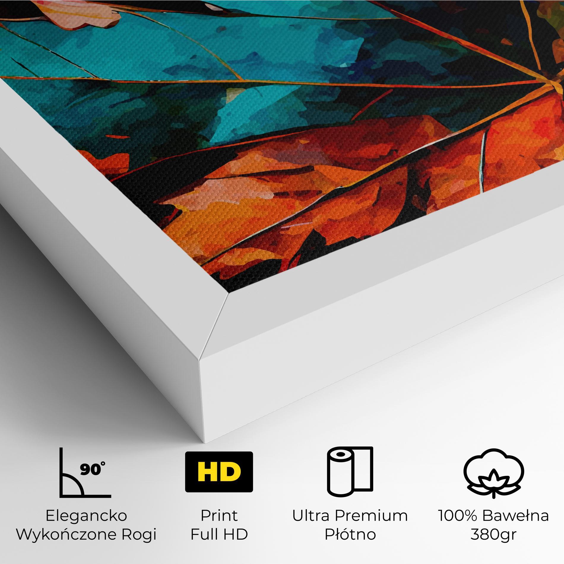 Obraz na Płótnie Blue Orange Leaf mockup 4