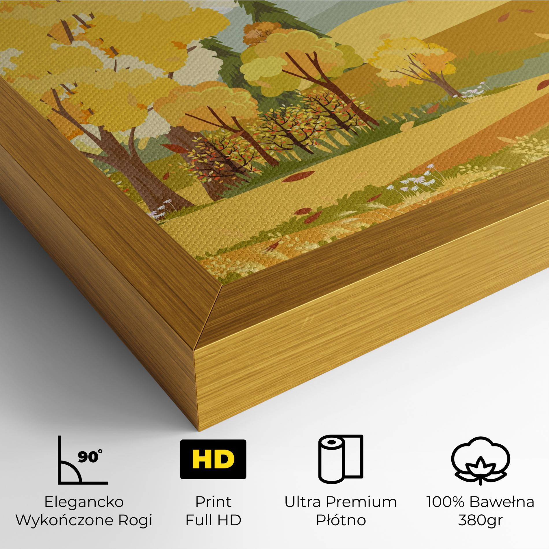 Obraz na Płótnie Autumn Yellow View mockup 4