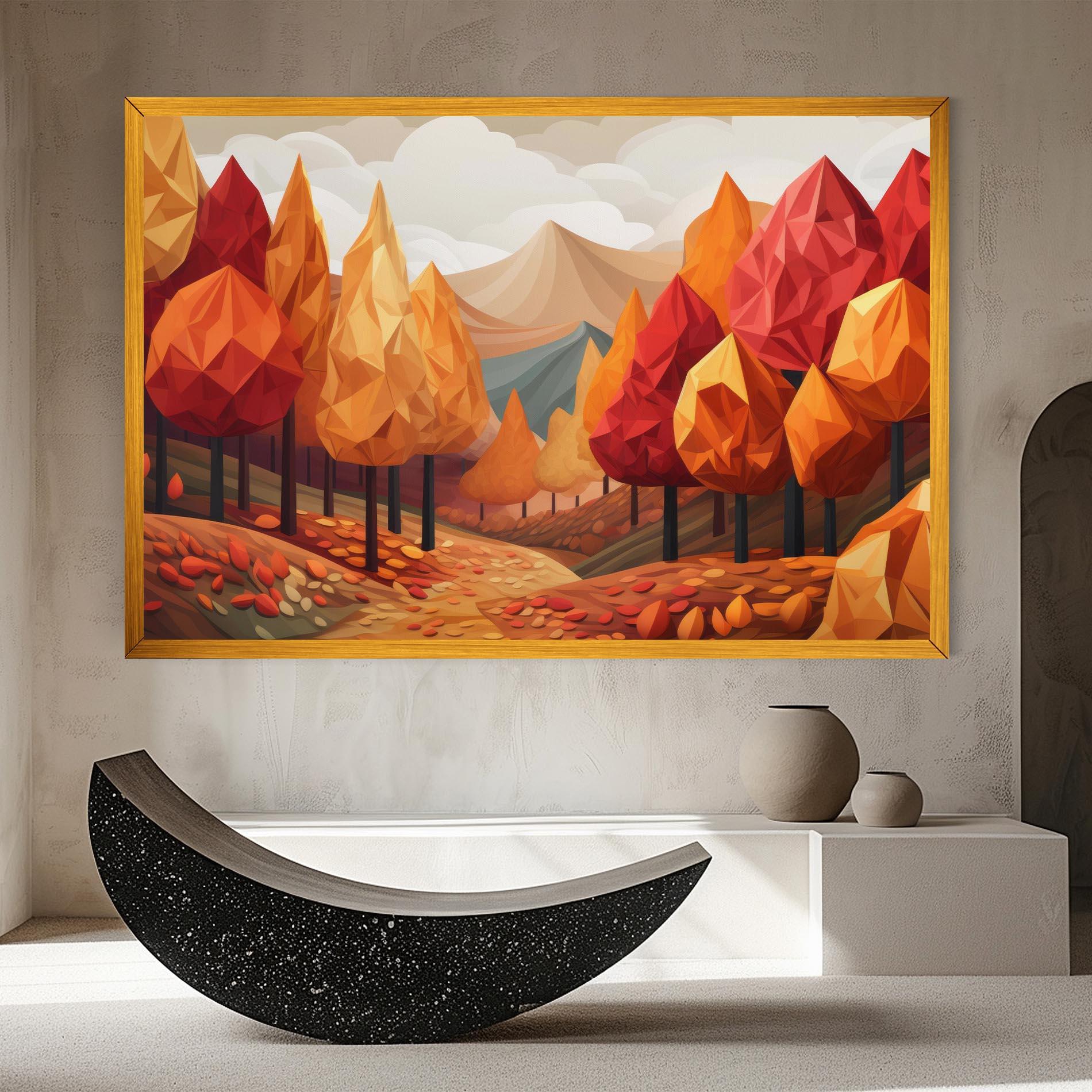 Obraz na Płótnie Colorful Trees Art mockup 8