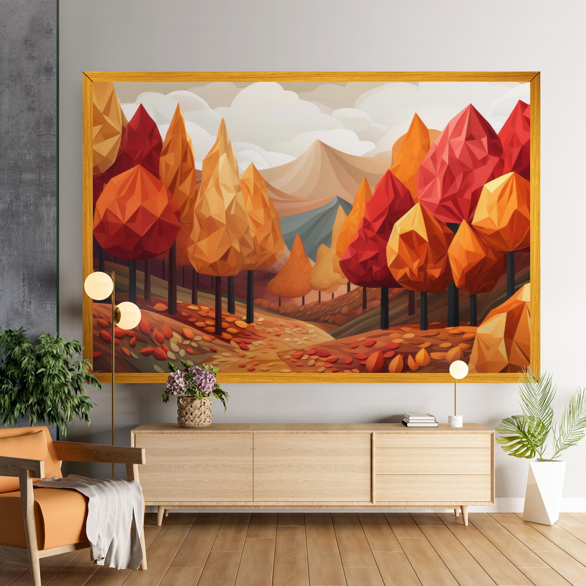 Obraz na Płótnie Colorful Trees Art mockup 9