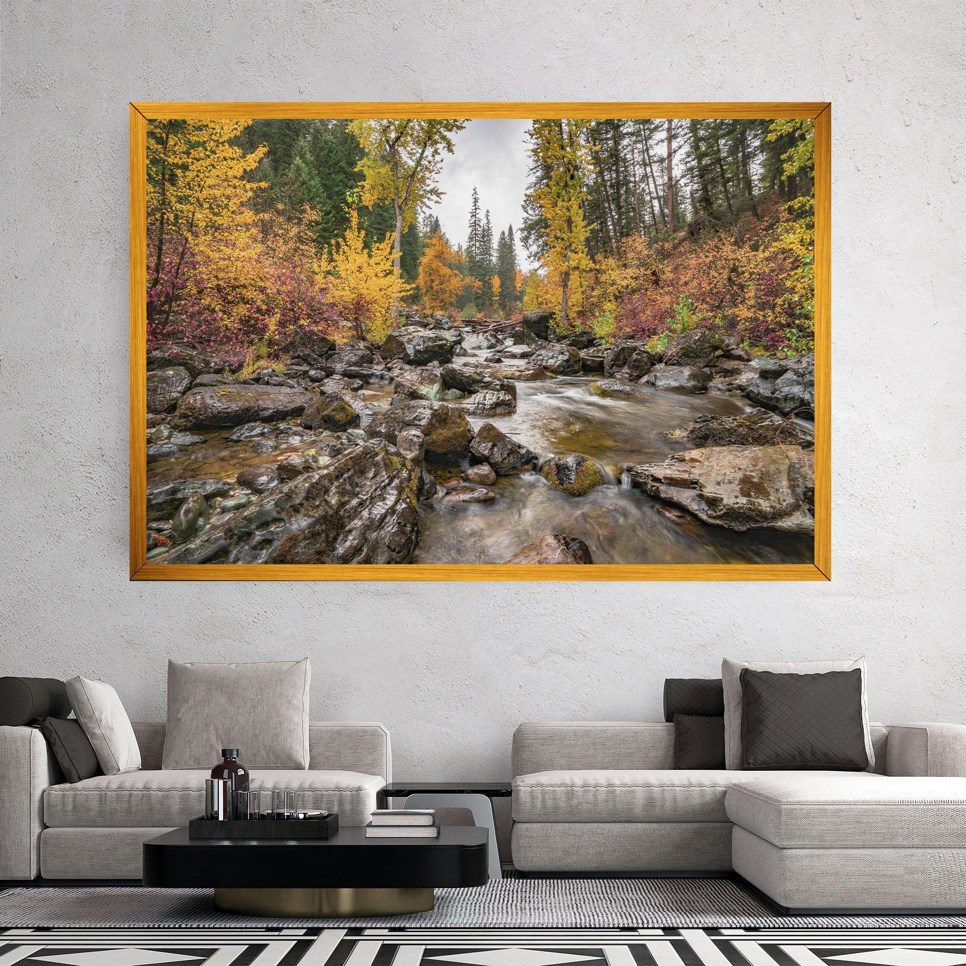 Obraz na Płótnie Autumn Stream mockup 2