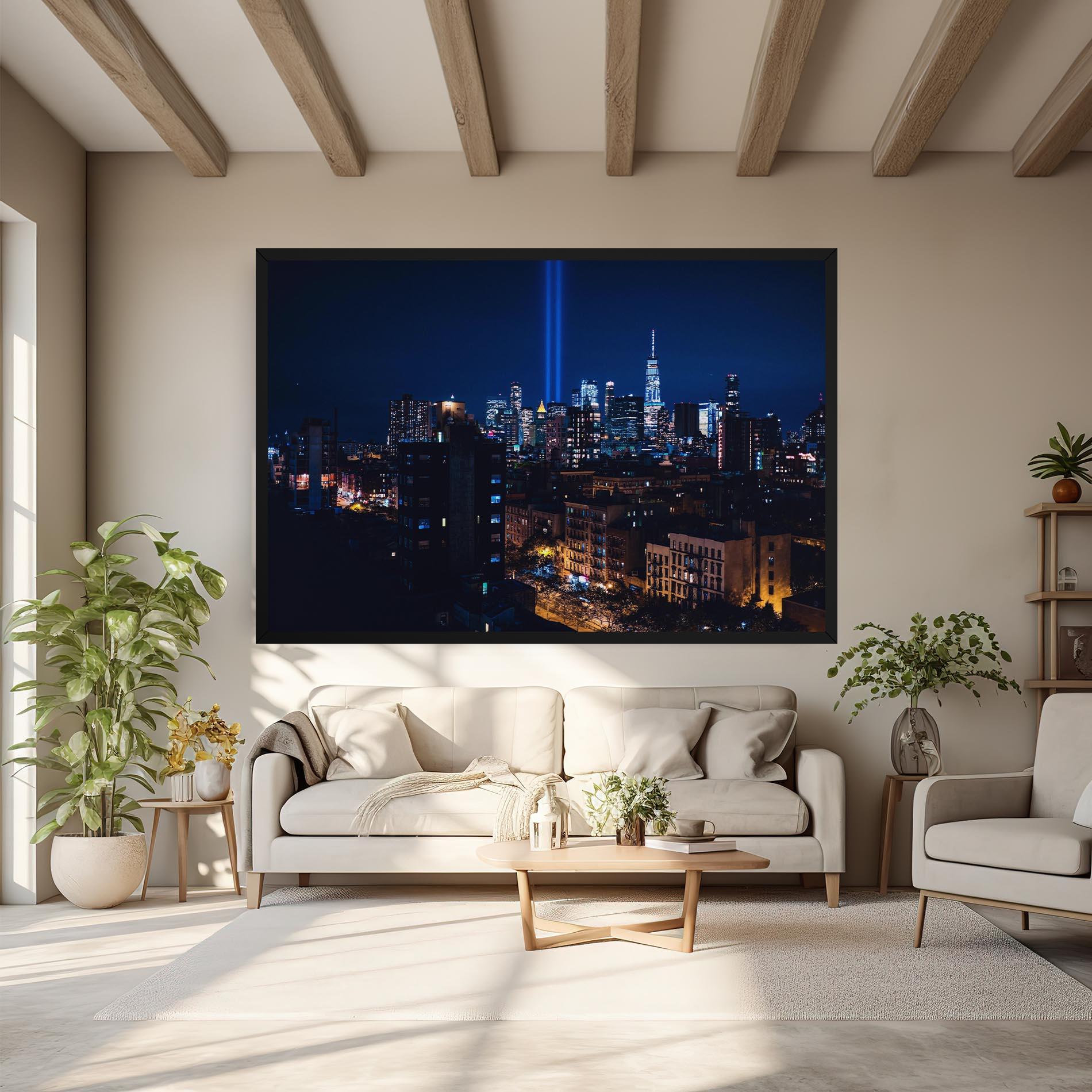 Obraz na Płótnie Blue Light City mockup 6