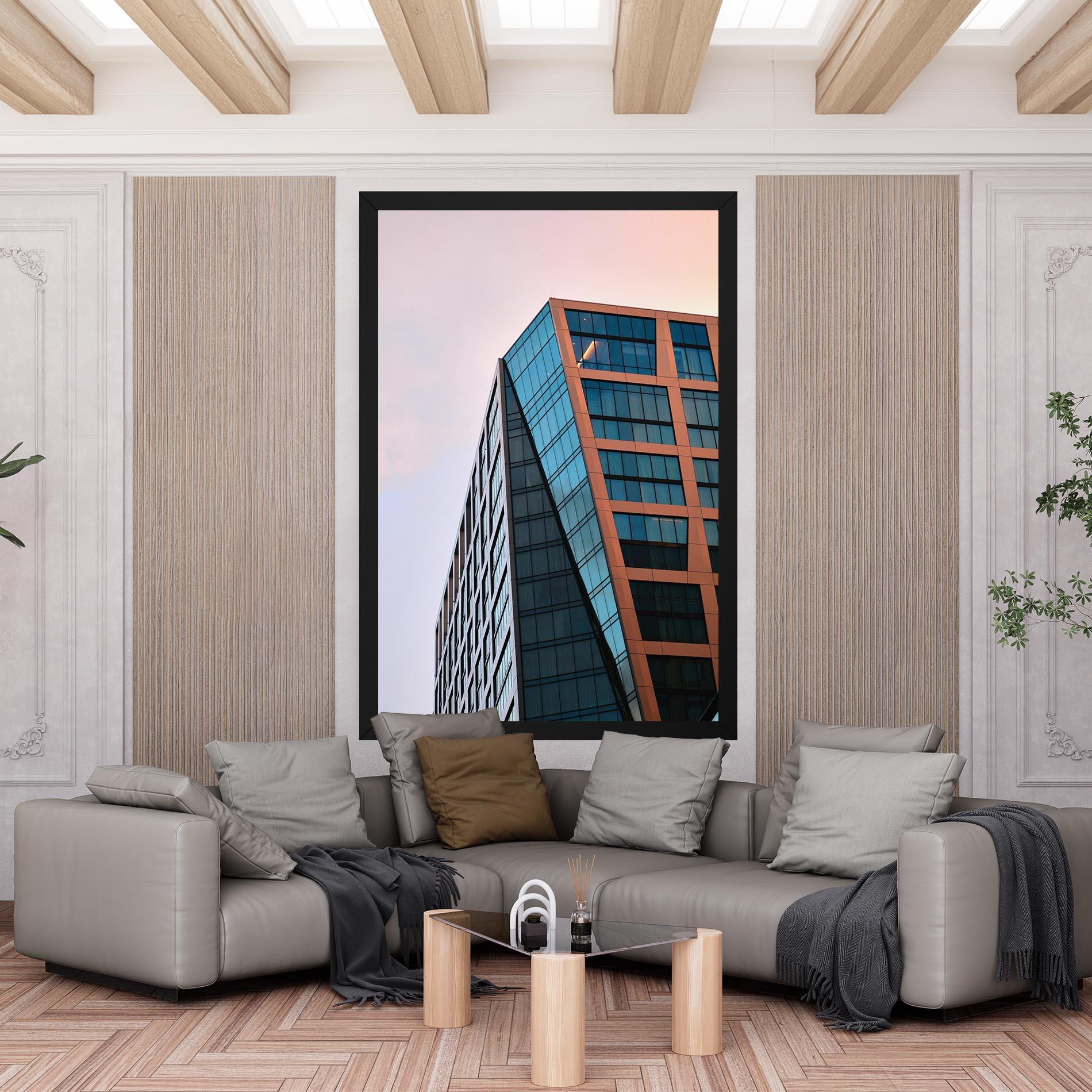Obraz na Płótnie Blue Glass Building mockup 6