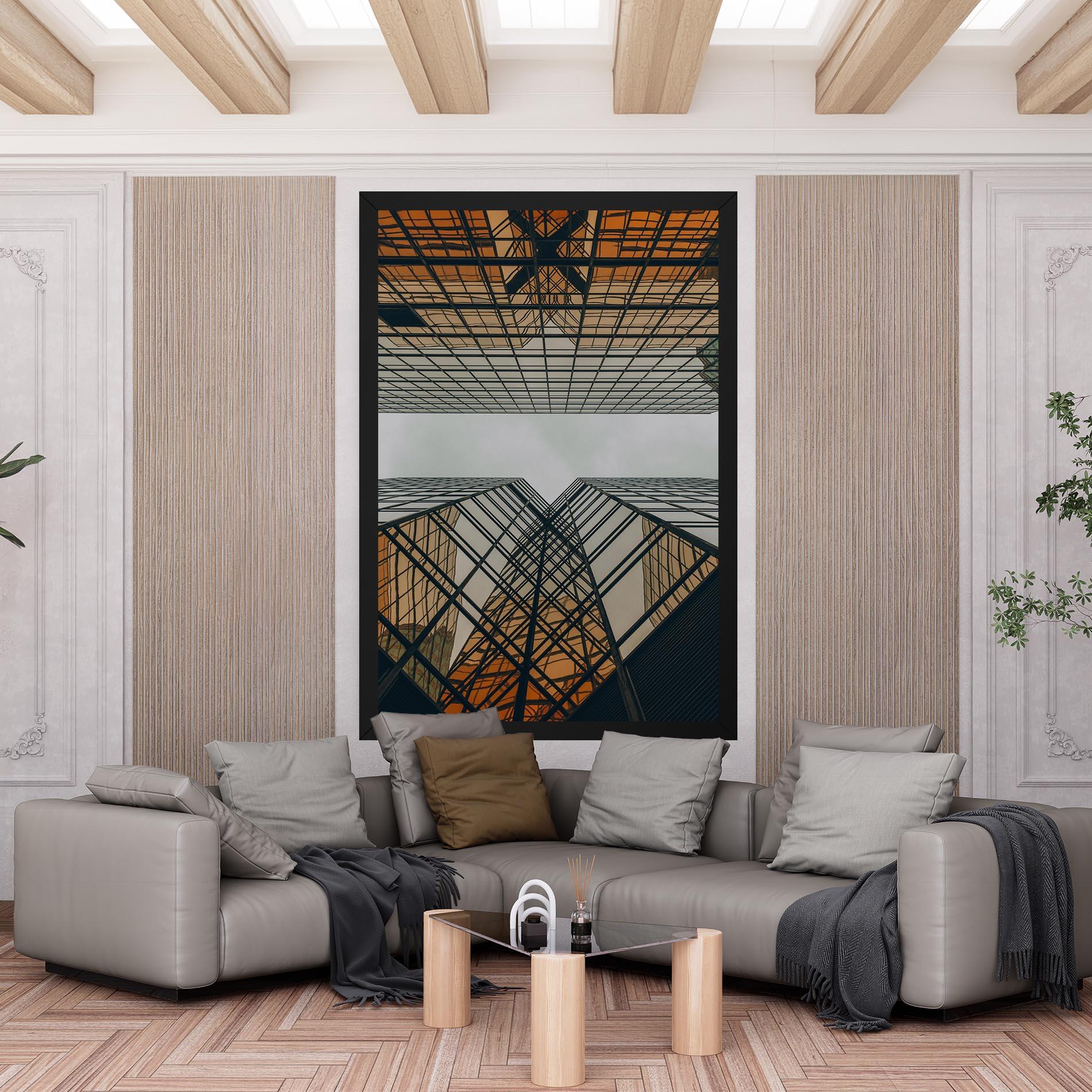 Obraz na Płótnie Orange Glass Building mockup 6