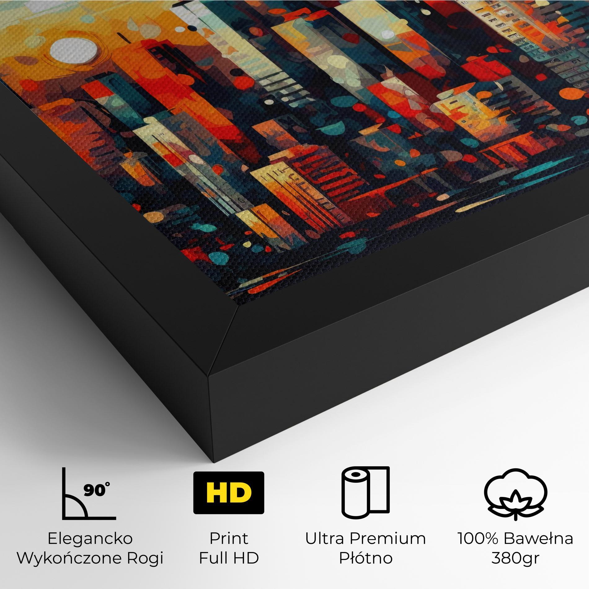 Obraz na Płótnie Colorful City Painting mockup 4