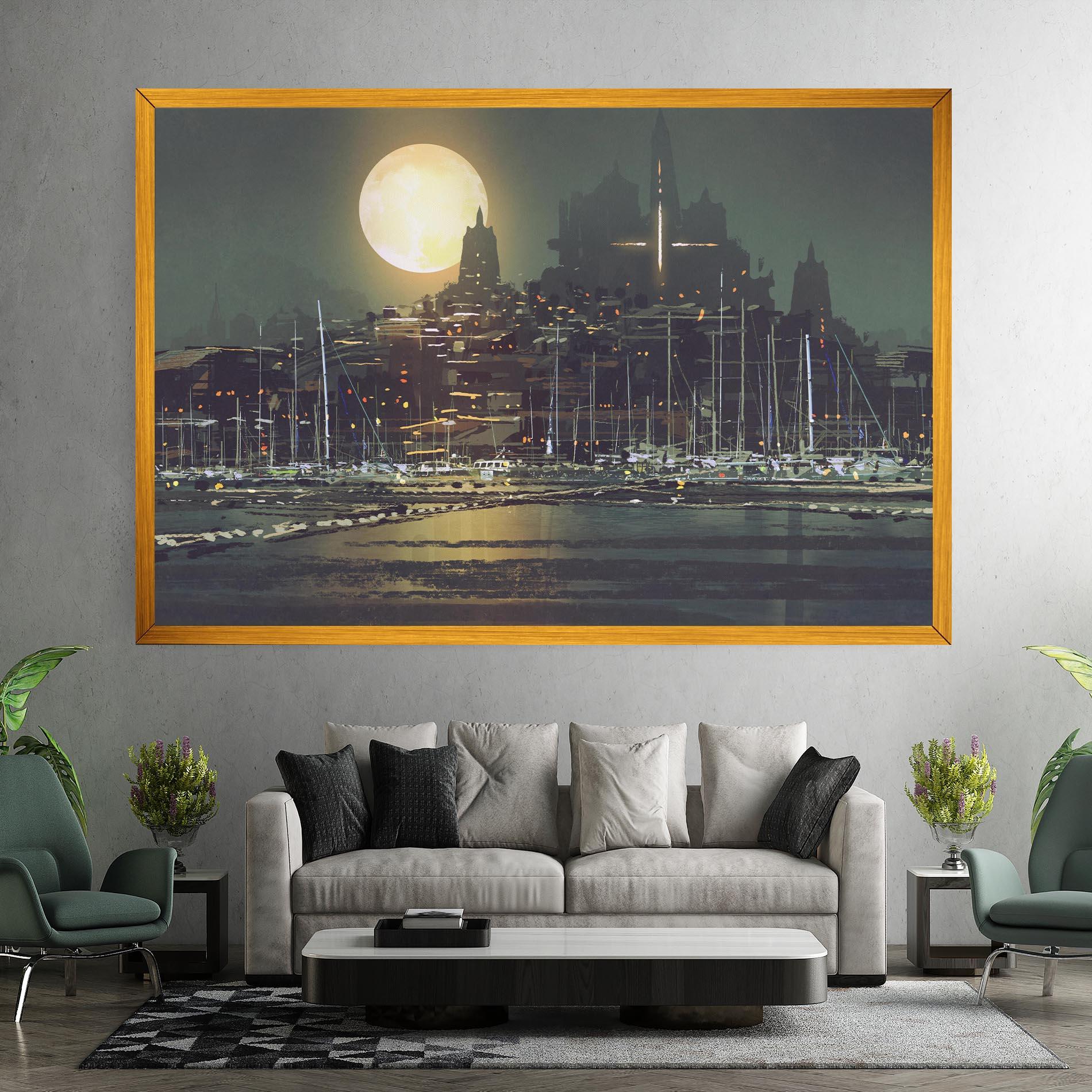 Obraz na Płótnie City Port mockup 7