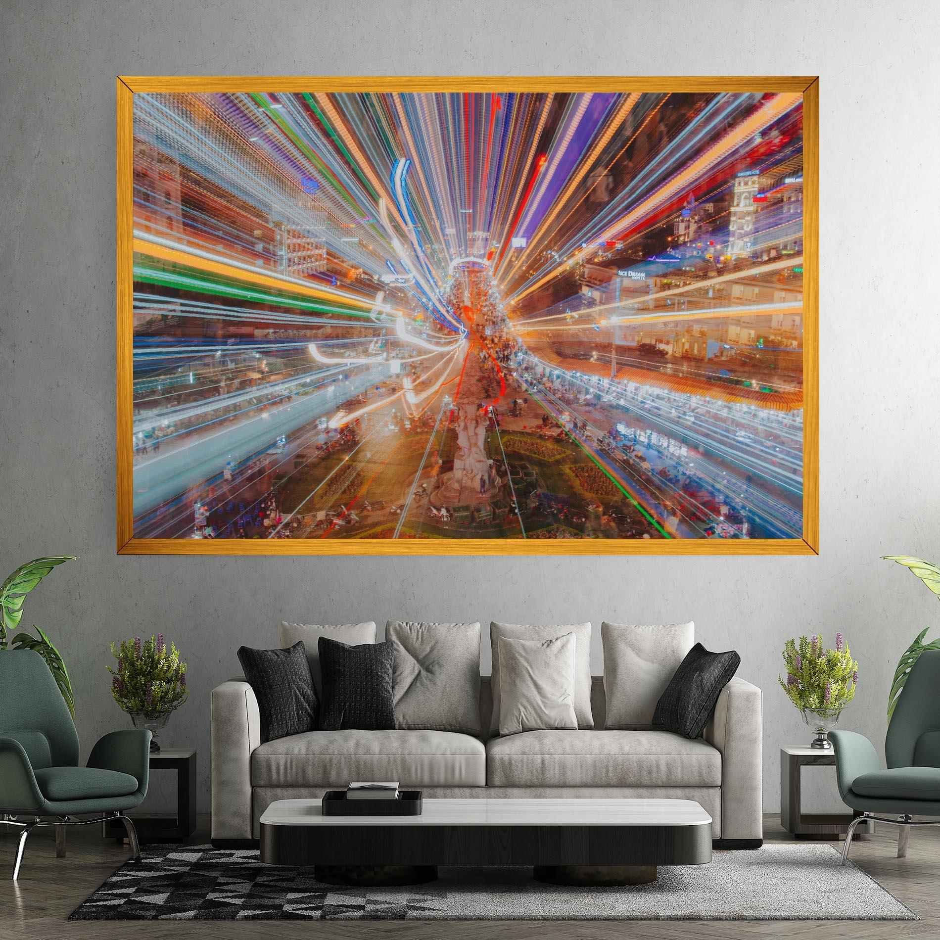 Obraz na Płótnie Colorful Light City mockup 7