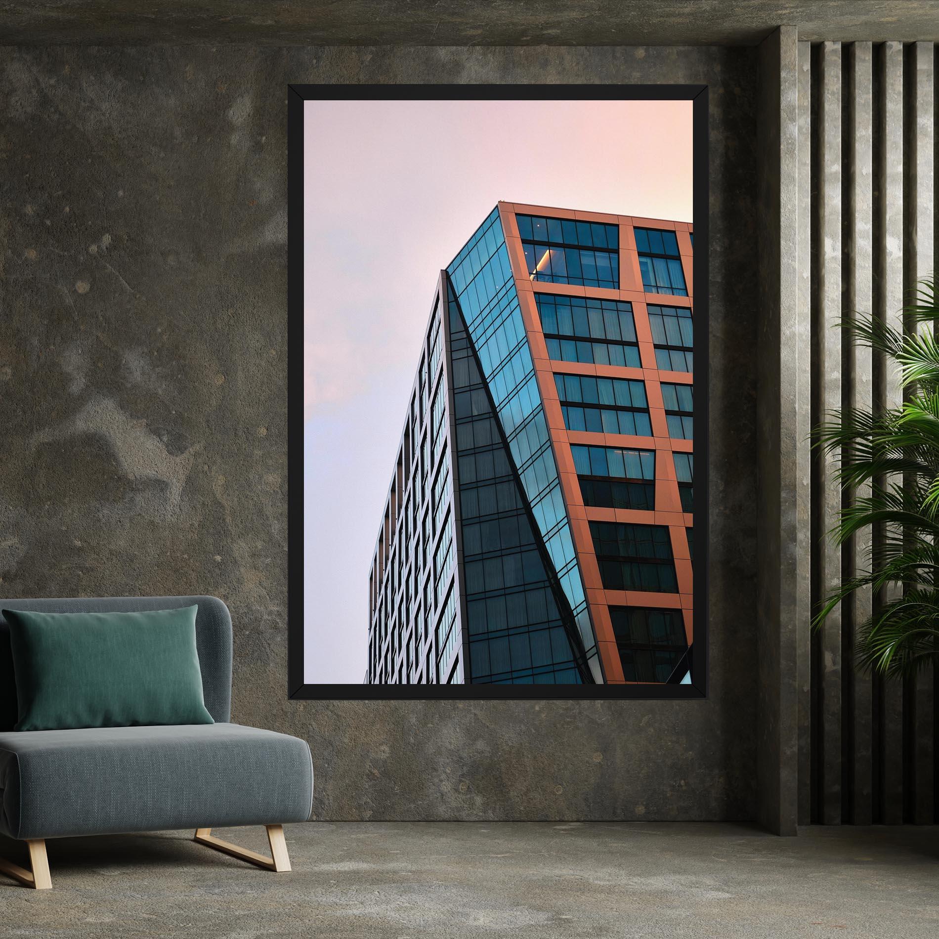 Obraz na Płótnie Blue Glass Building mockup 7