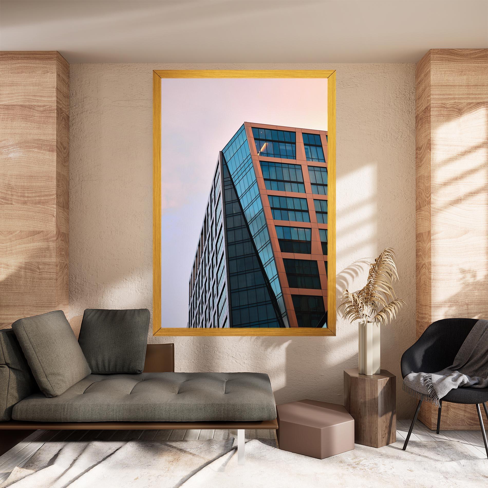 Obraz na Płótnie Blue Glass Building mockup 8