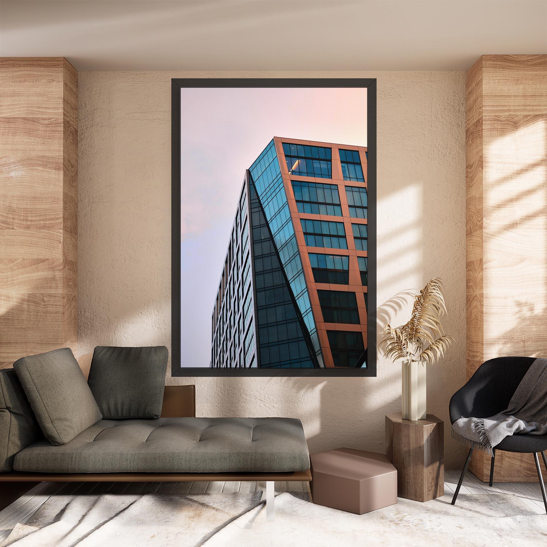 Obraz na Płótnie Blue Glass Building mockup 8