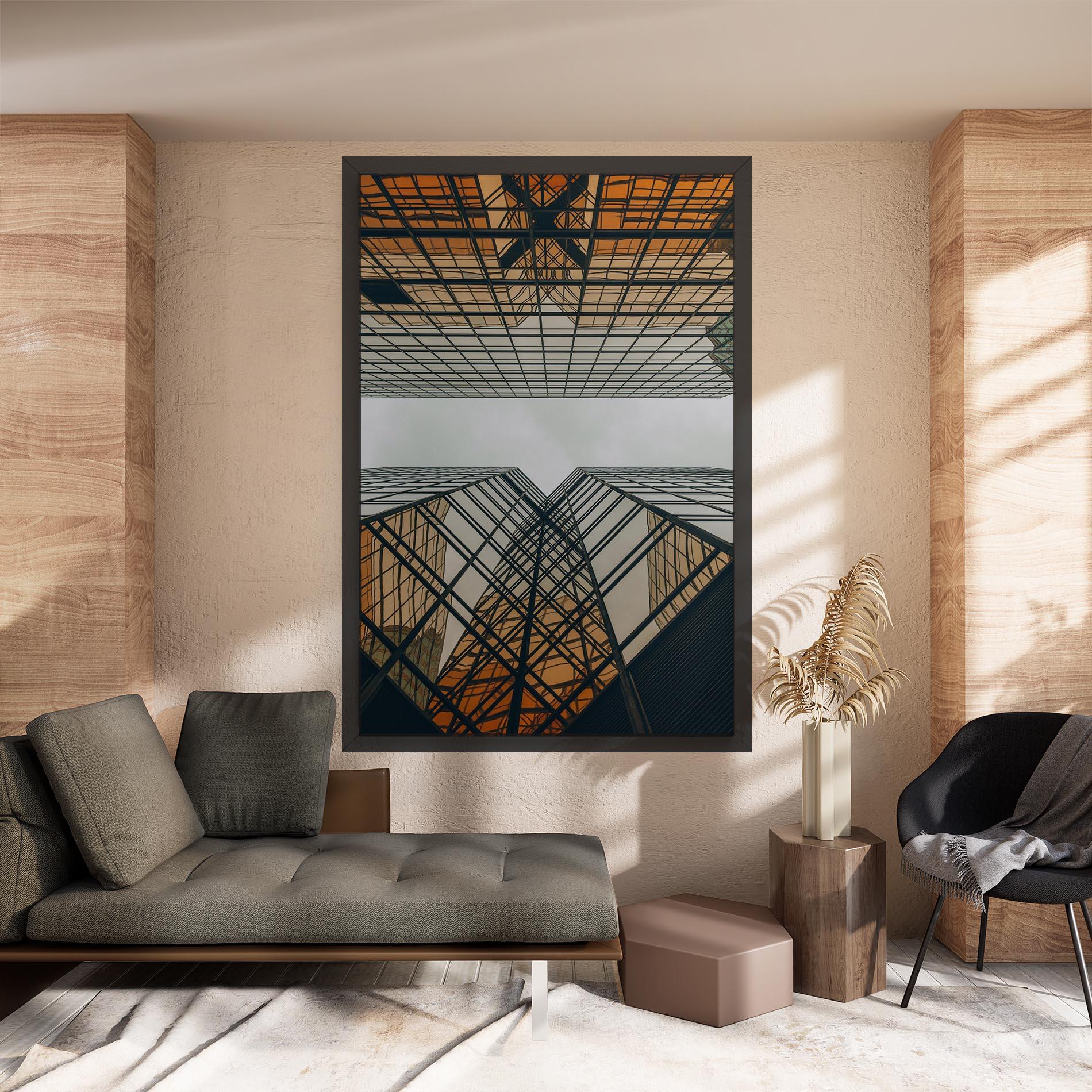 Obraz na Płótnie Orange Glass Building mockup 8