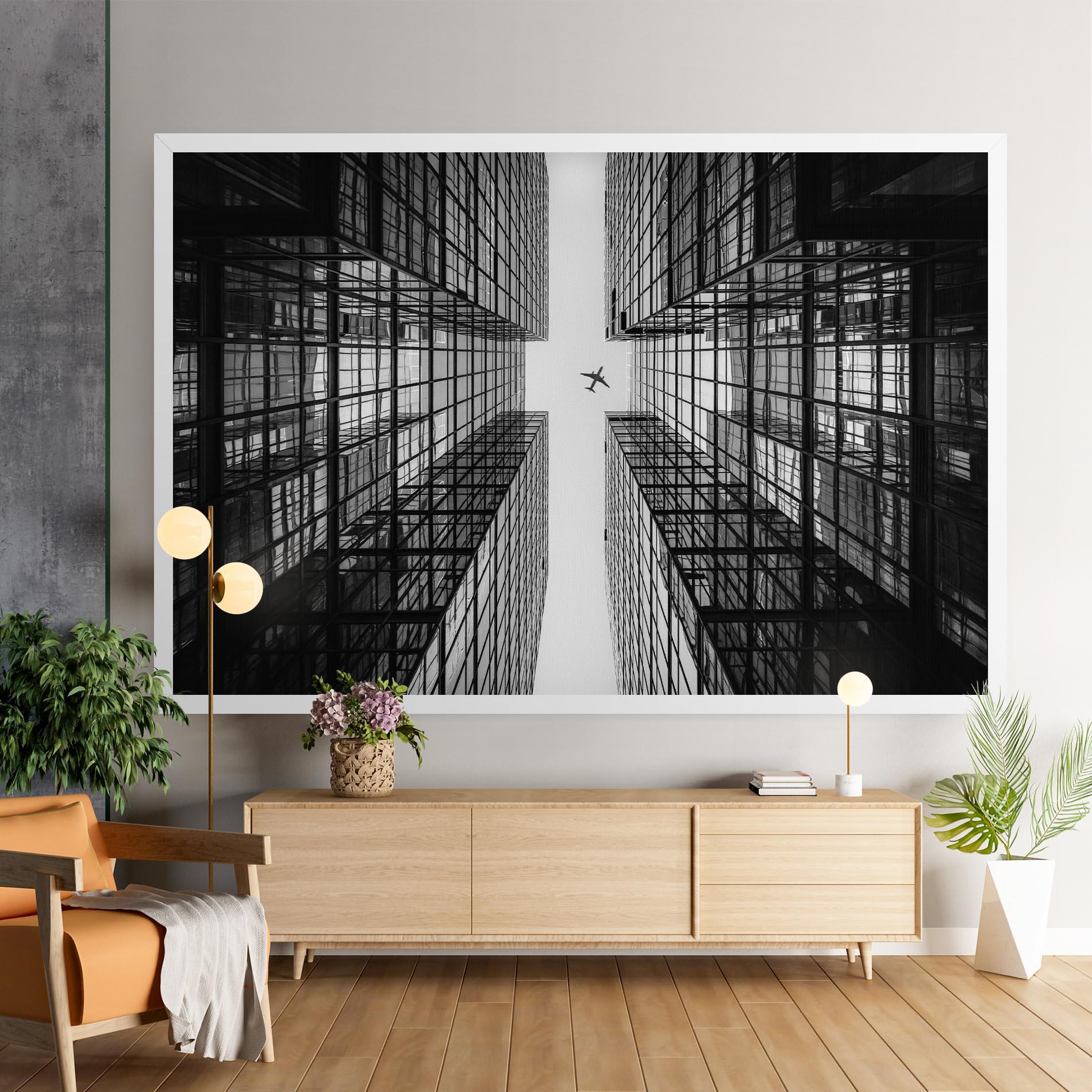 Obraz na Płótnie Plane Grey Building mockup 9