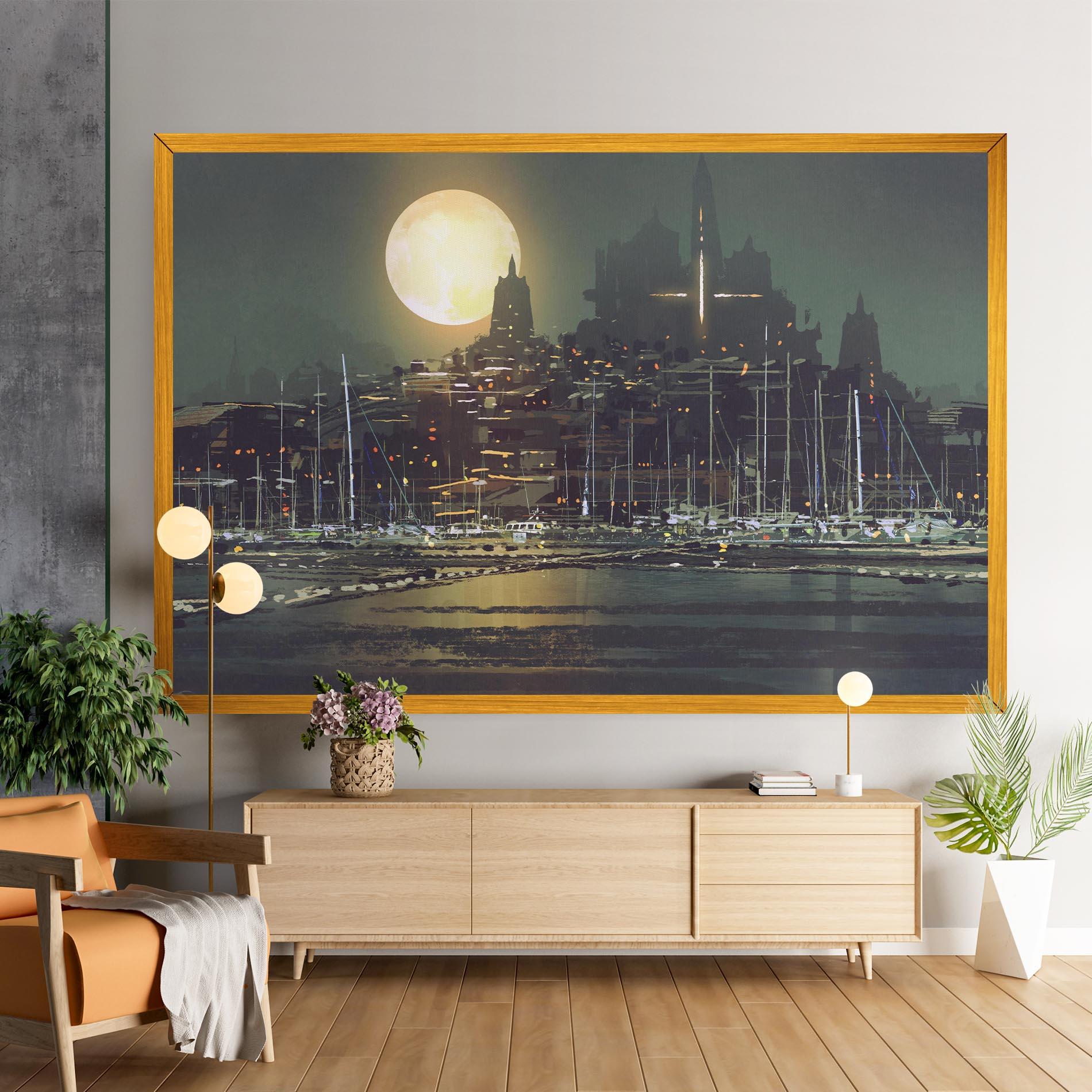 Obraz na Płótnie City Port mockup 9