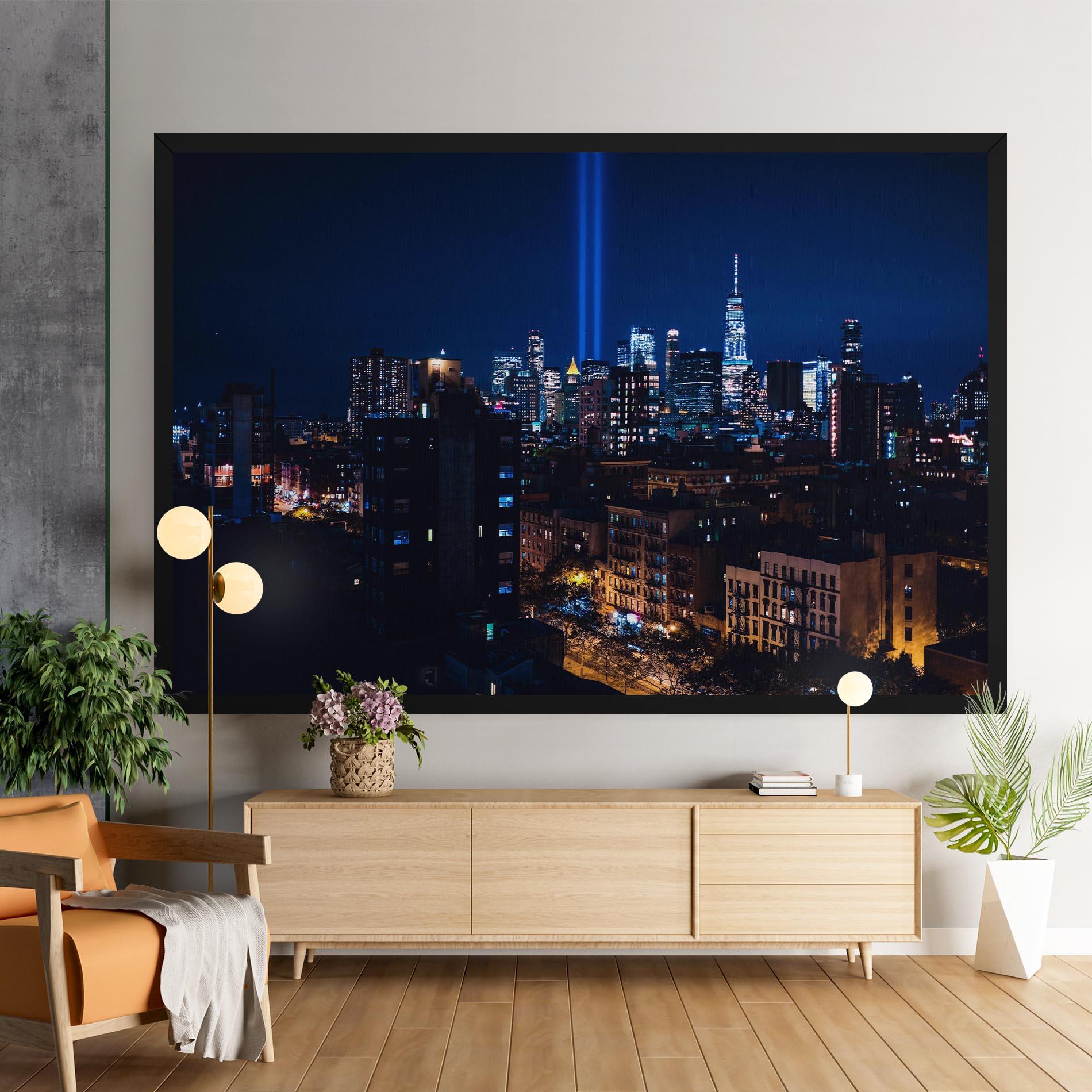 Obraz na Płótnie Blue Light City mockup 9