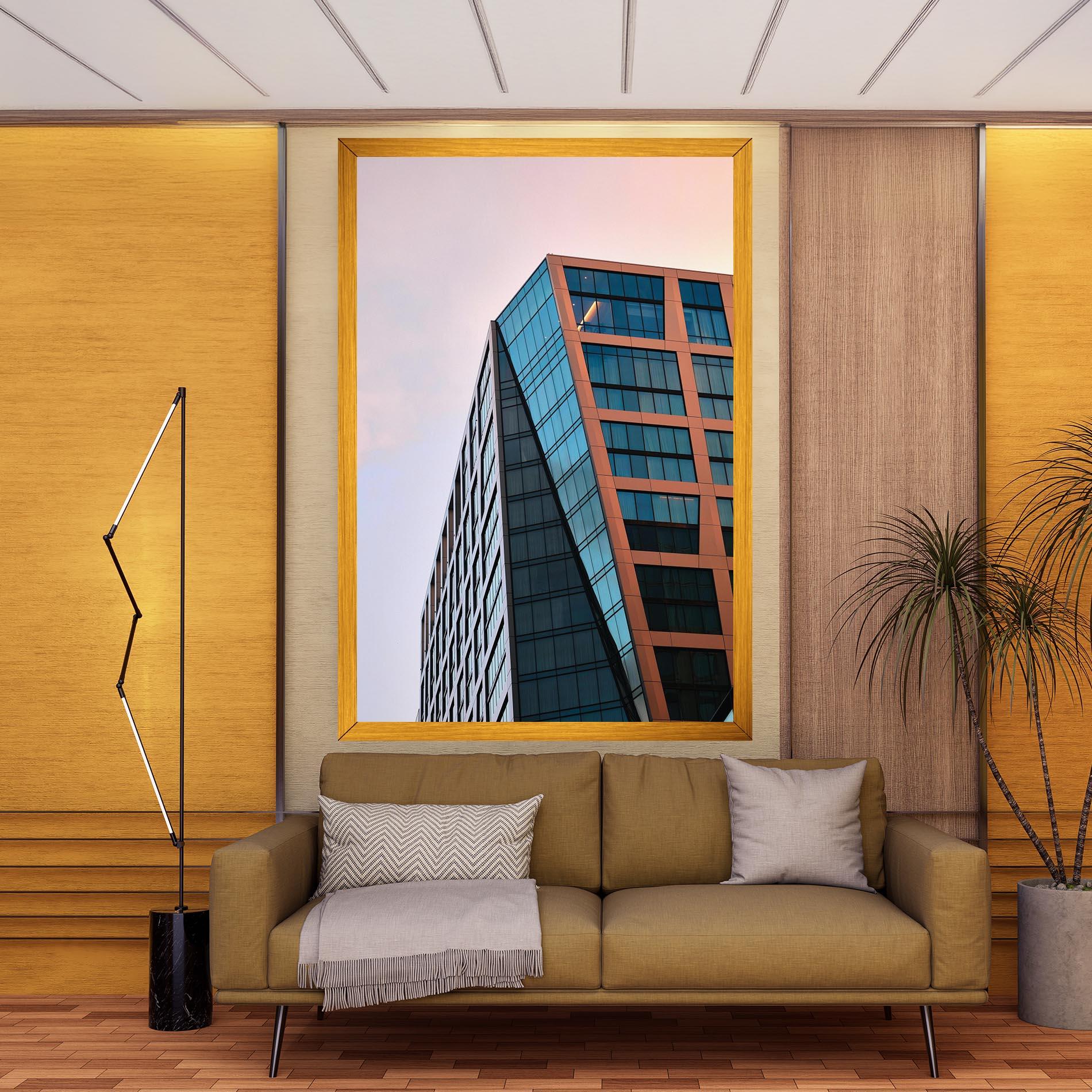 Obraz na Płótnie Blue Glass Building mockup 9