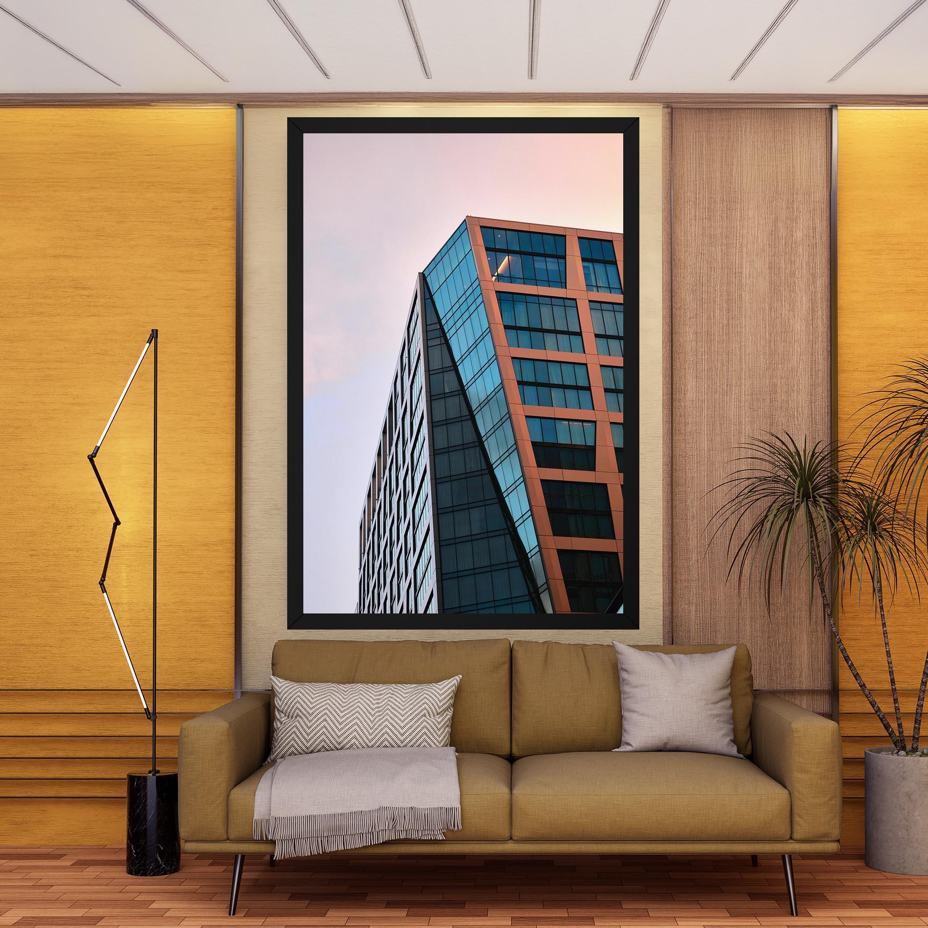 Obraz na Płótnie Blue Glass Building mockup 9