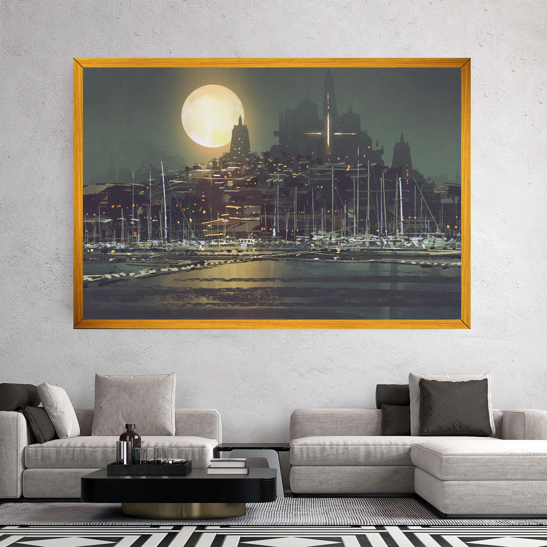 Obraz na Płótnie City Port mockup 2