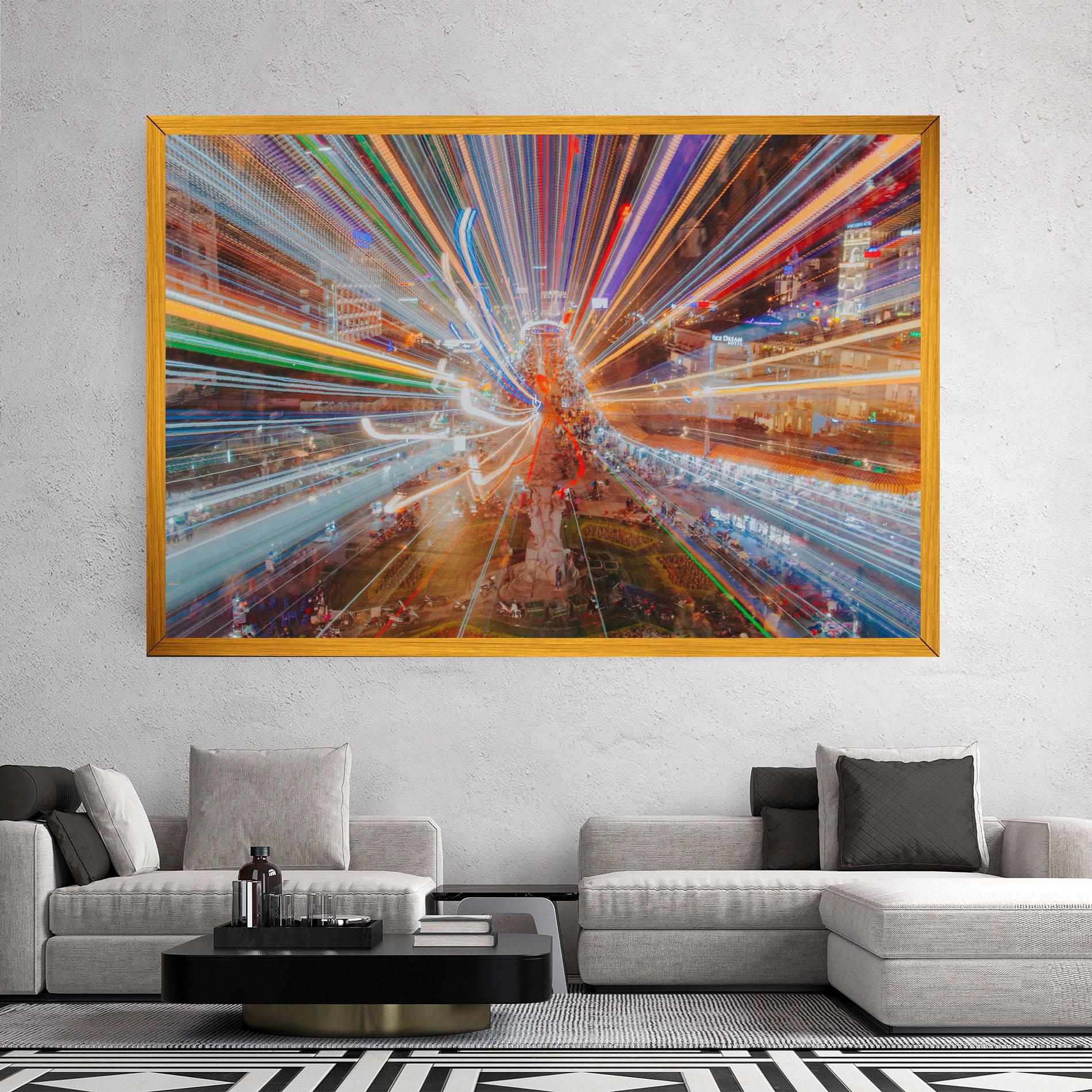 Obraz na Płótnie Colorful Light City mockup 2