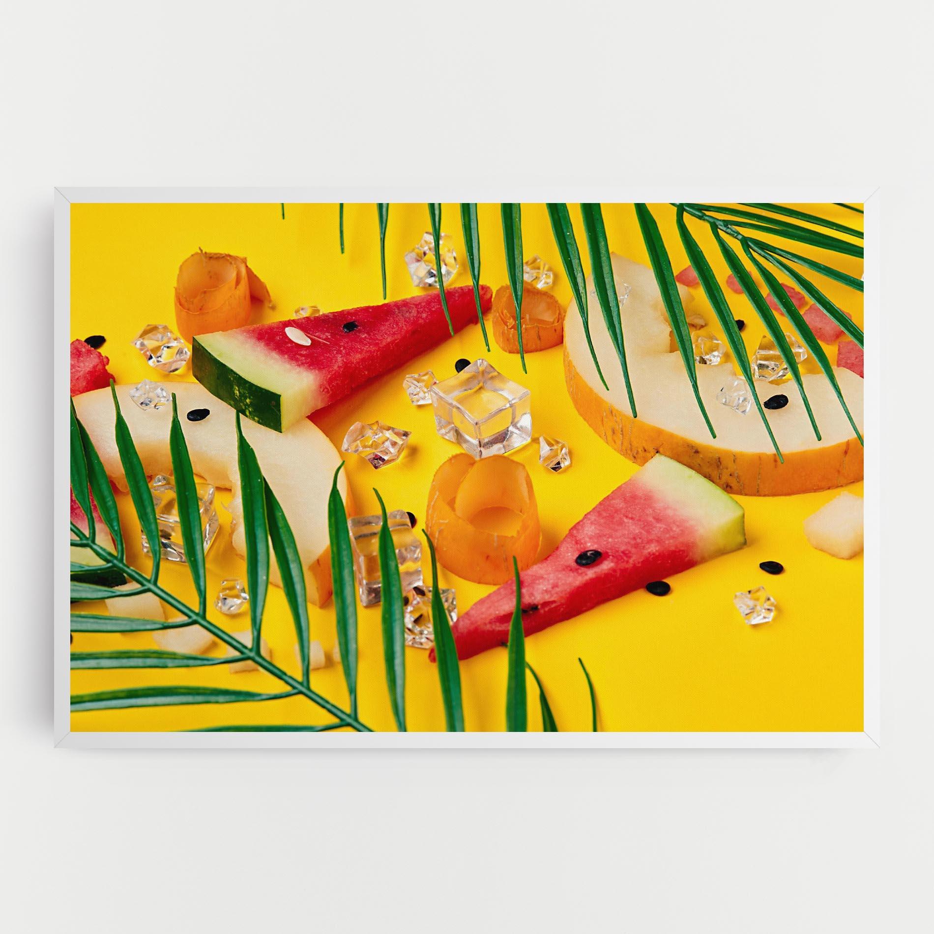 Obraz na Płótnie Ice Cubes Fruits mockup 0