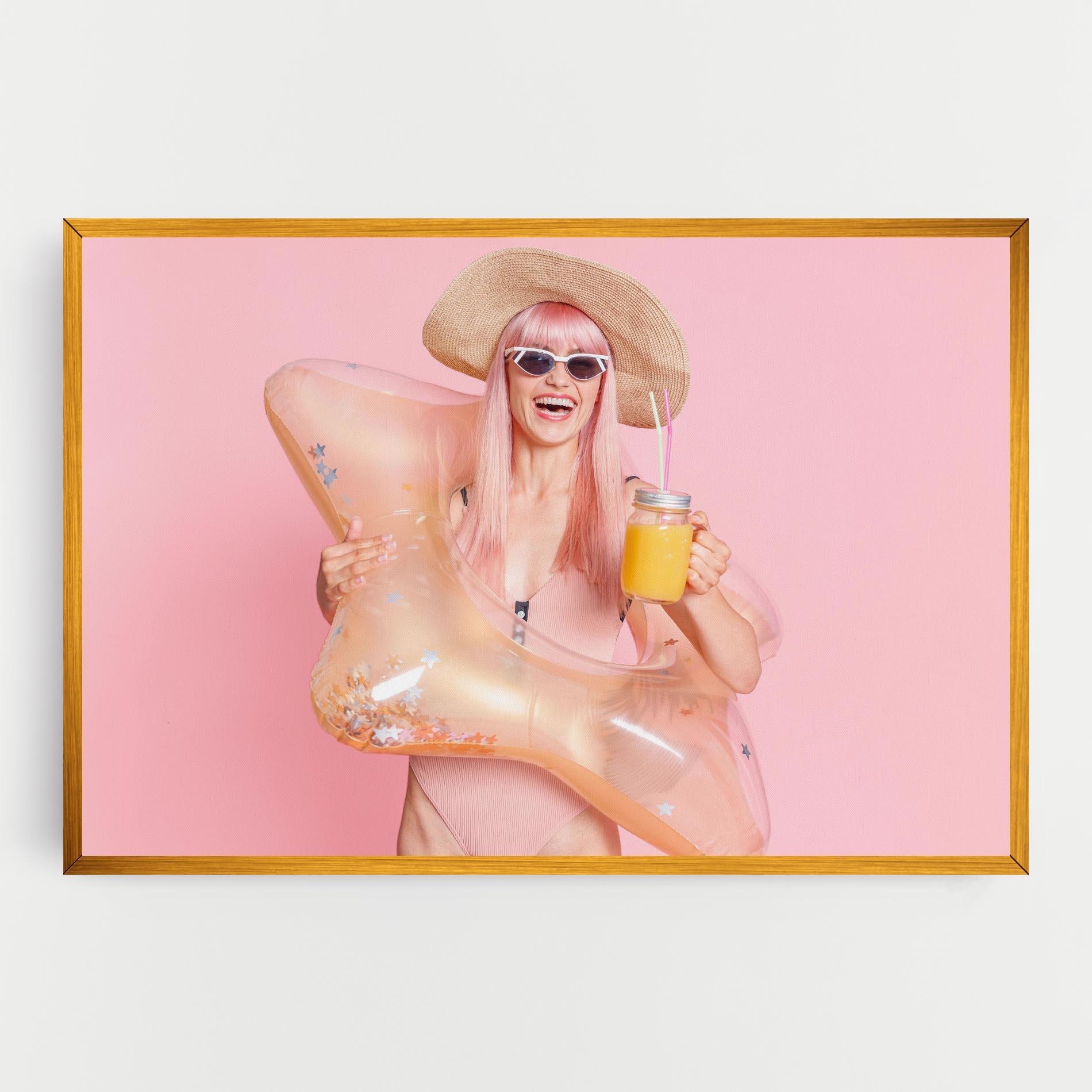 Obraz na Płótnie Joyful Pink Woman mockup 0