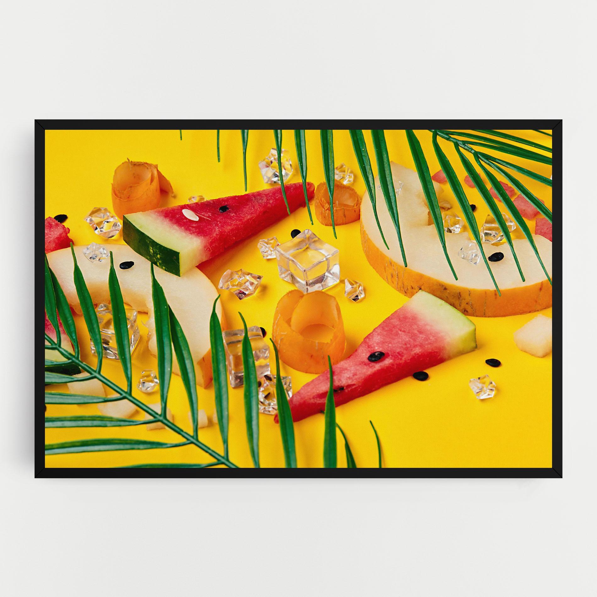 Obraz na Płótnie Ice Cubes Fruits mockup 0