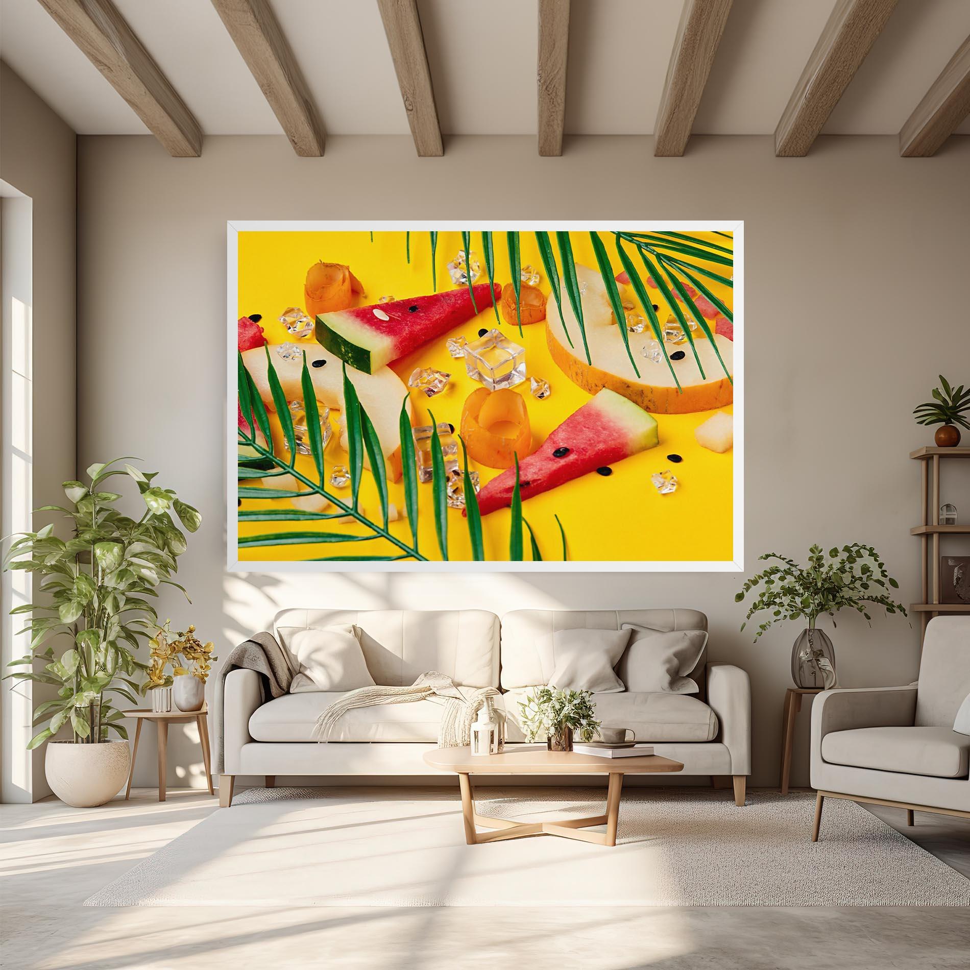 Obraz na Płótnie Ice Cubes Fruits mockup 6