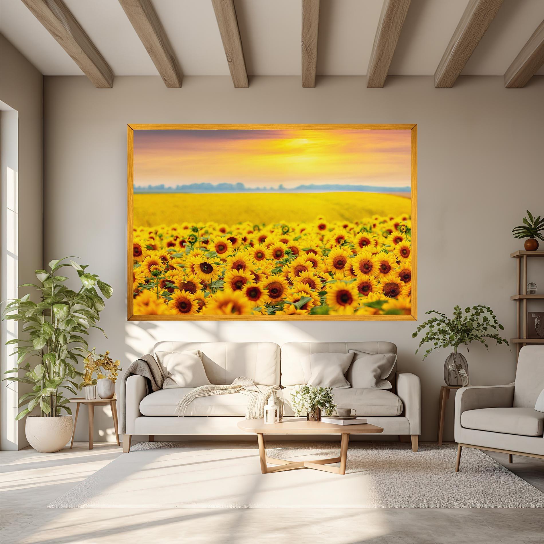 Obraz na Płótnie Yellow Sunflowers mockup 6