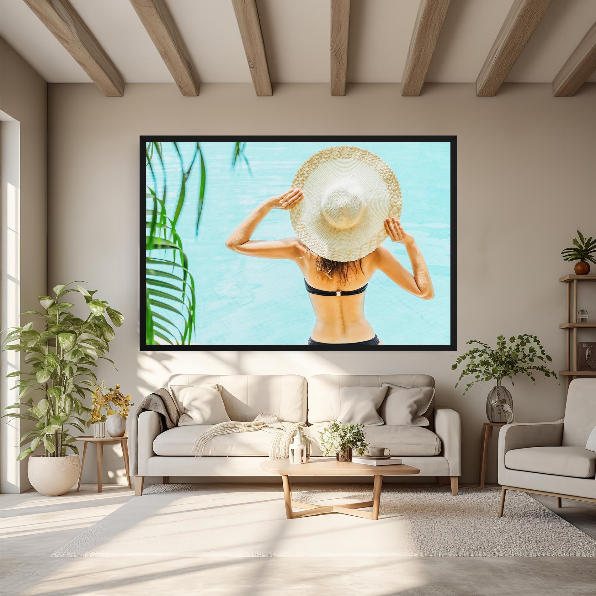 Obraz na Płótnie Enjoying Swimming Pool mockup 6