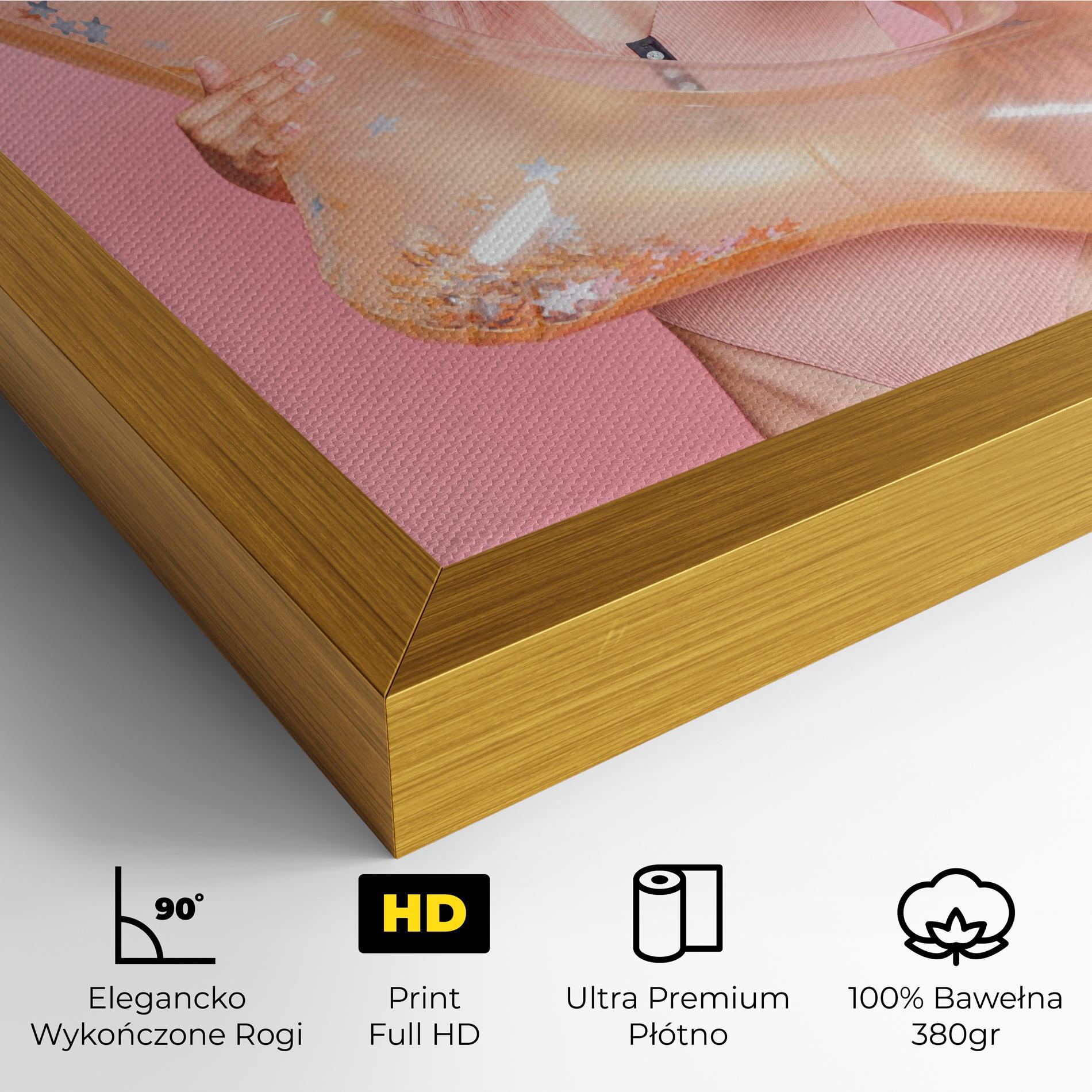 Obraz na Płótnie Joyful Pink Woman mockup 4