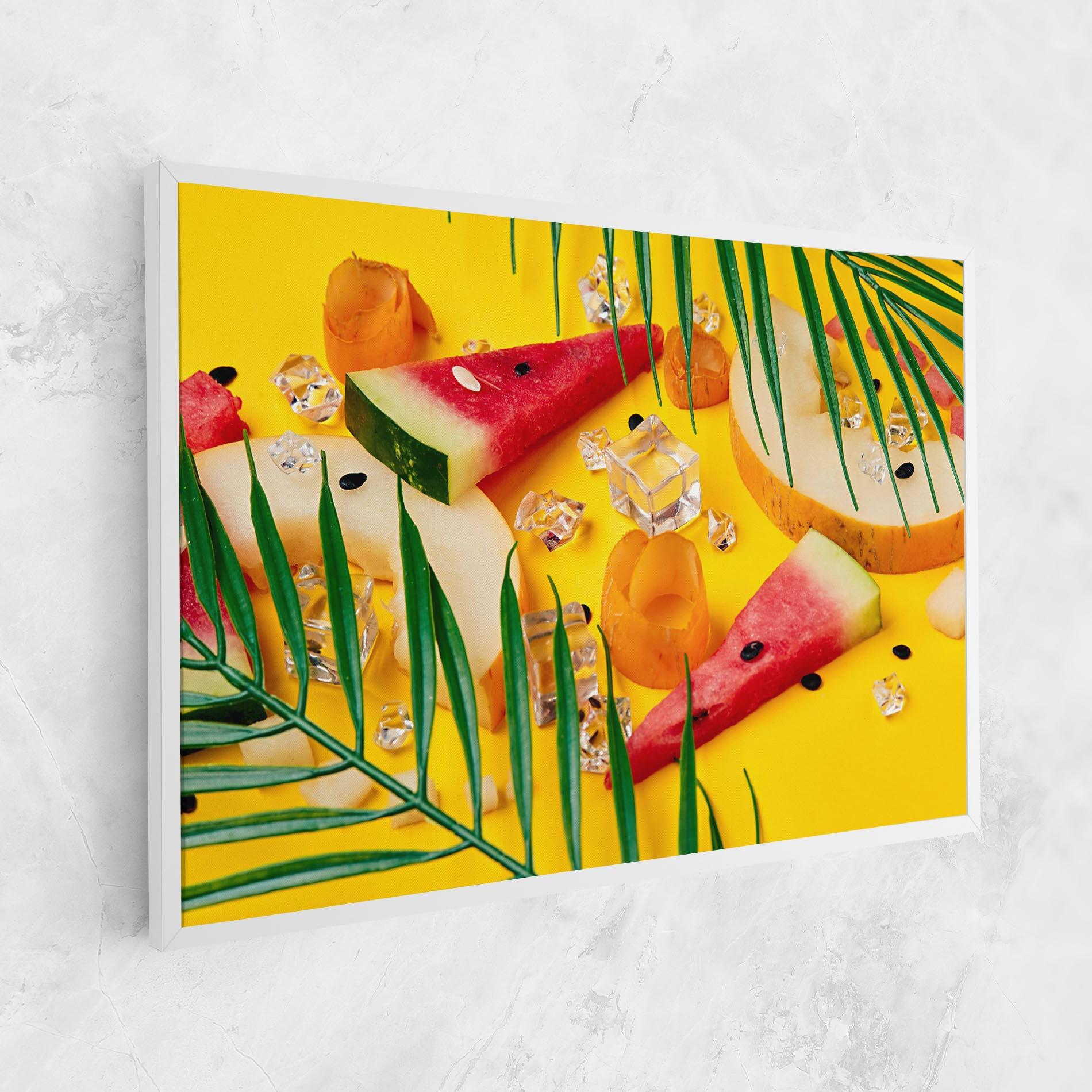 Obraz na Płótnie Ice Cubes Fruits mockup 1