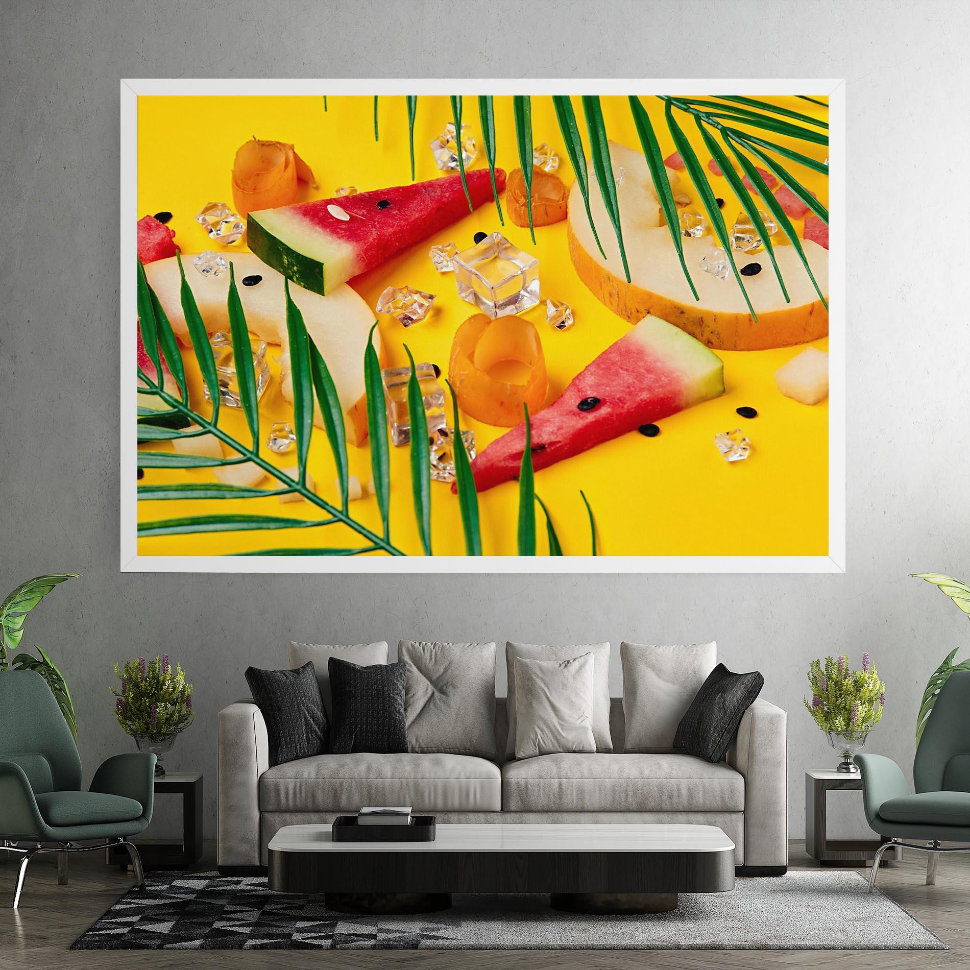 Obraz na Płótnie Ice Cubes Fruits mockup 7