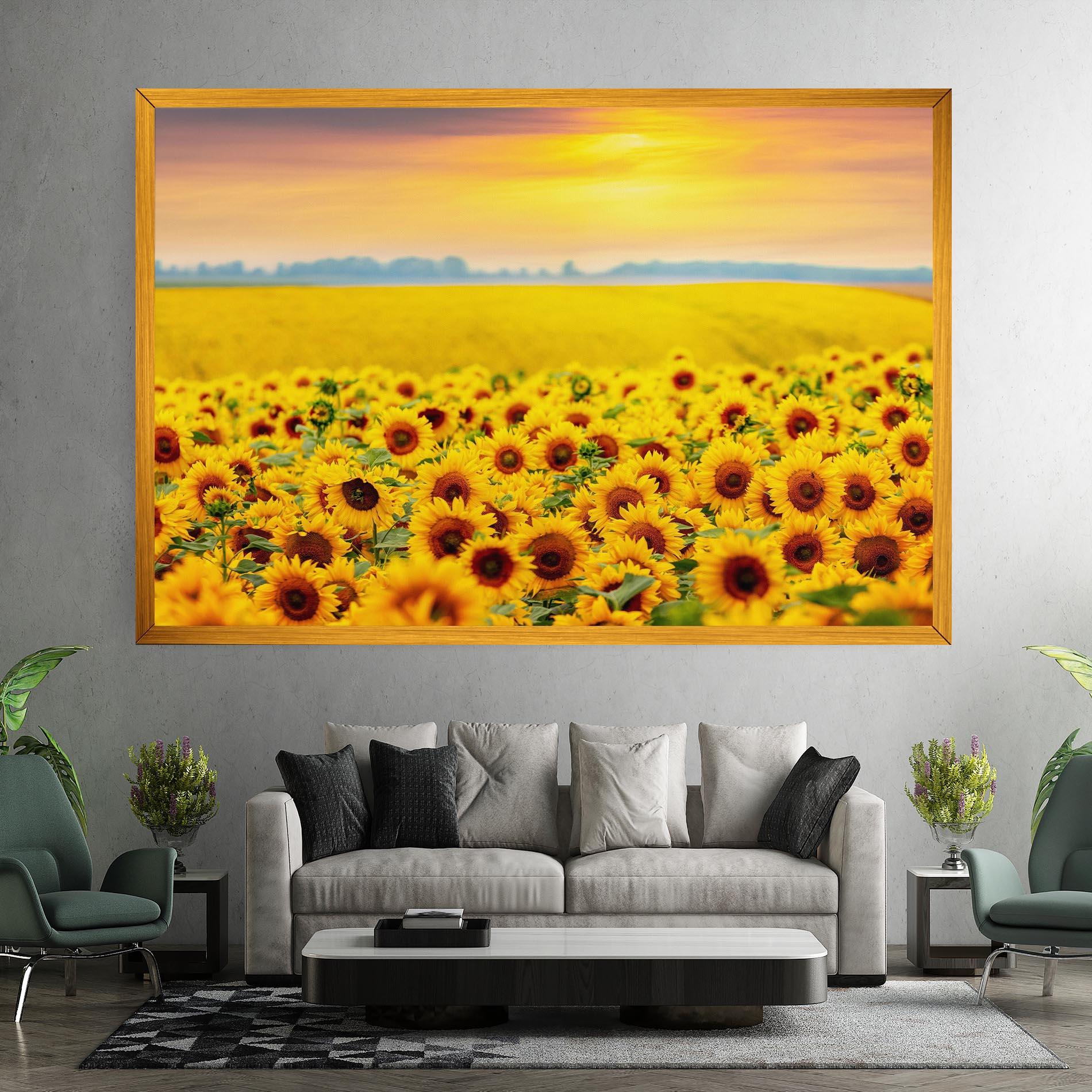 Obraz na Płótnie Yellow Sunflowers mockup 7