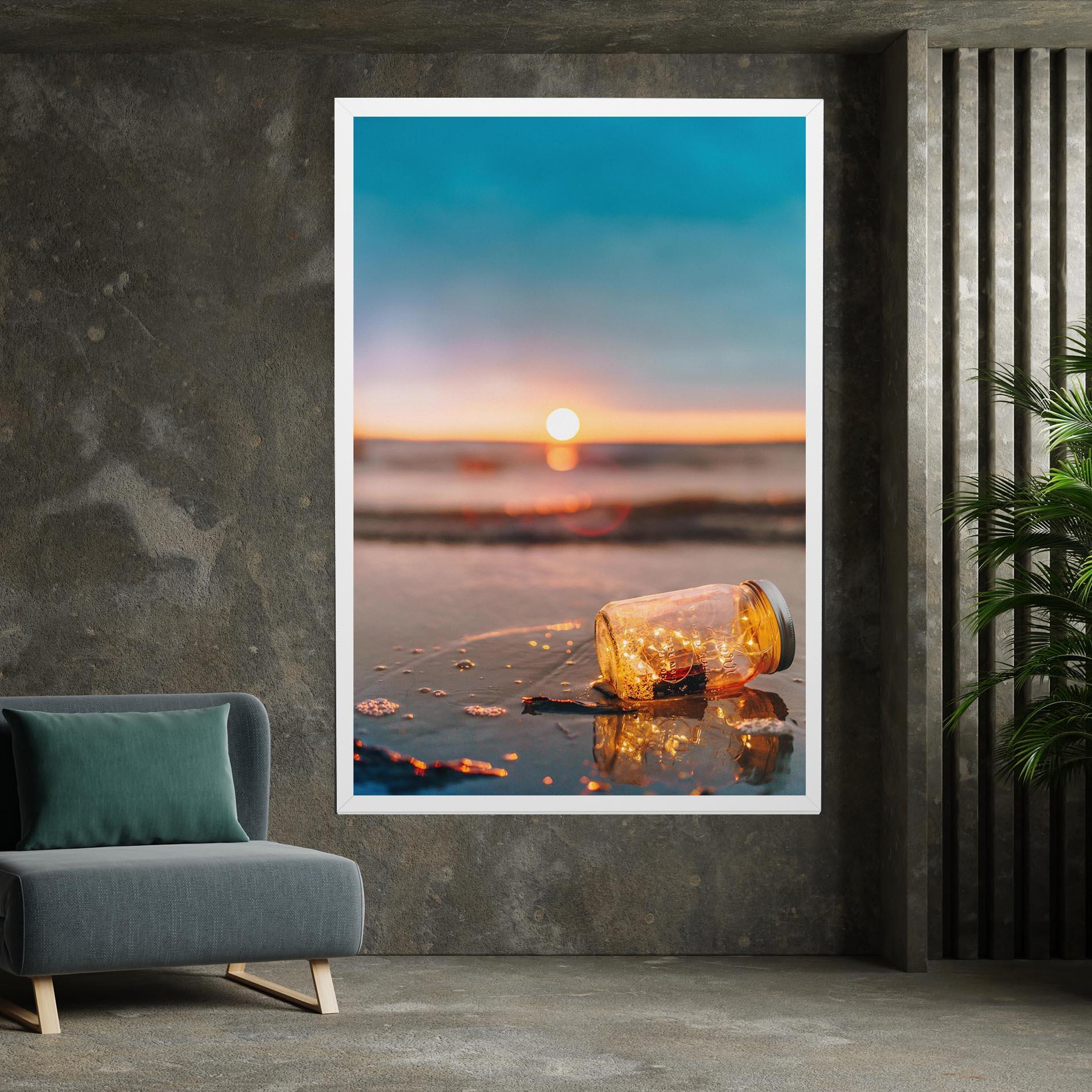 Obraz na Płótnie Jar With Lights mockup 7