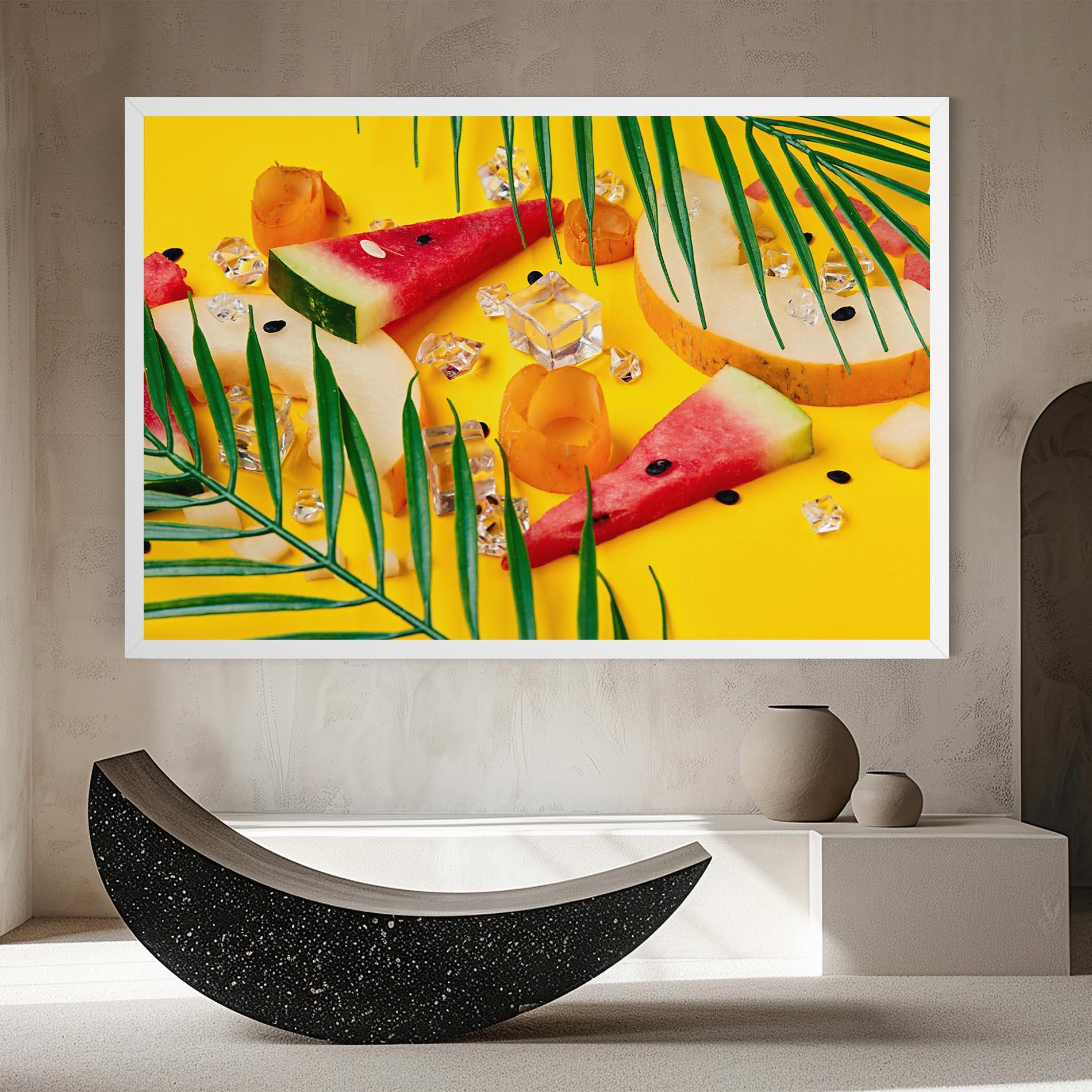 Obraz na Płótnie Ice Cubes Fruits mockup 8