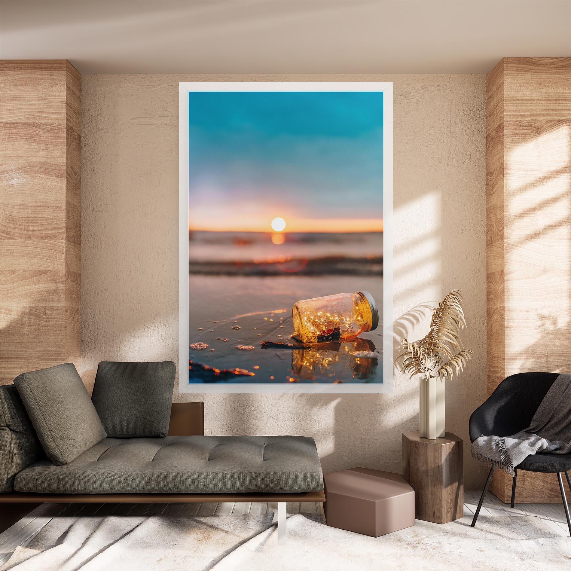 Obraz na Płótnie Jar With Lights mockup 8