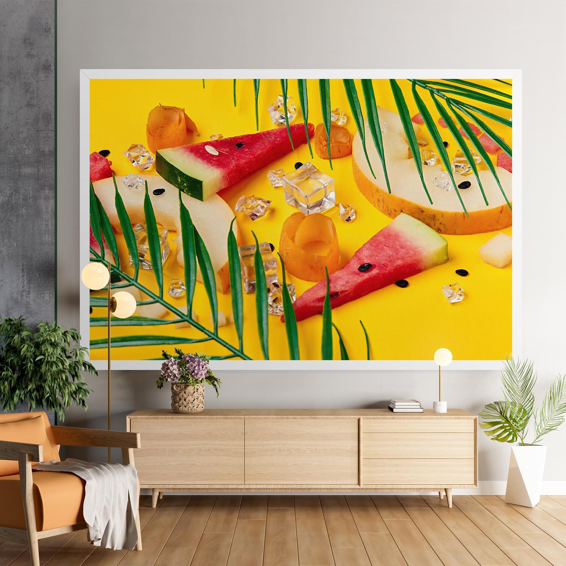 Obraz na Płótnie Ice Cubes Fruits mockup 9