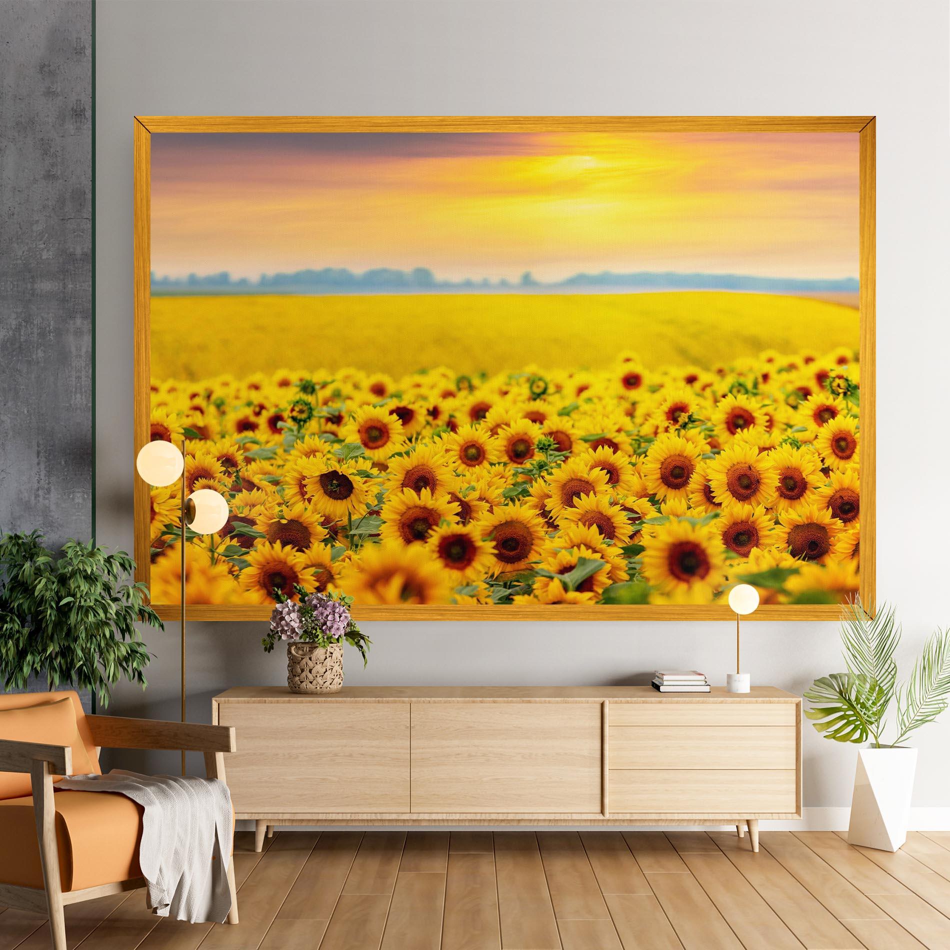 Obraz na Płótnie Yellow Sunflowers mockup 9