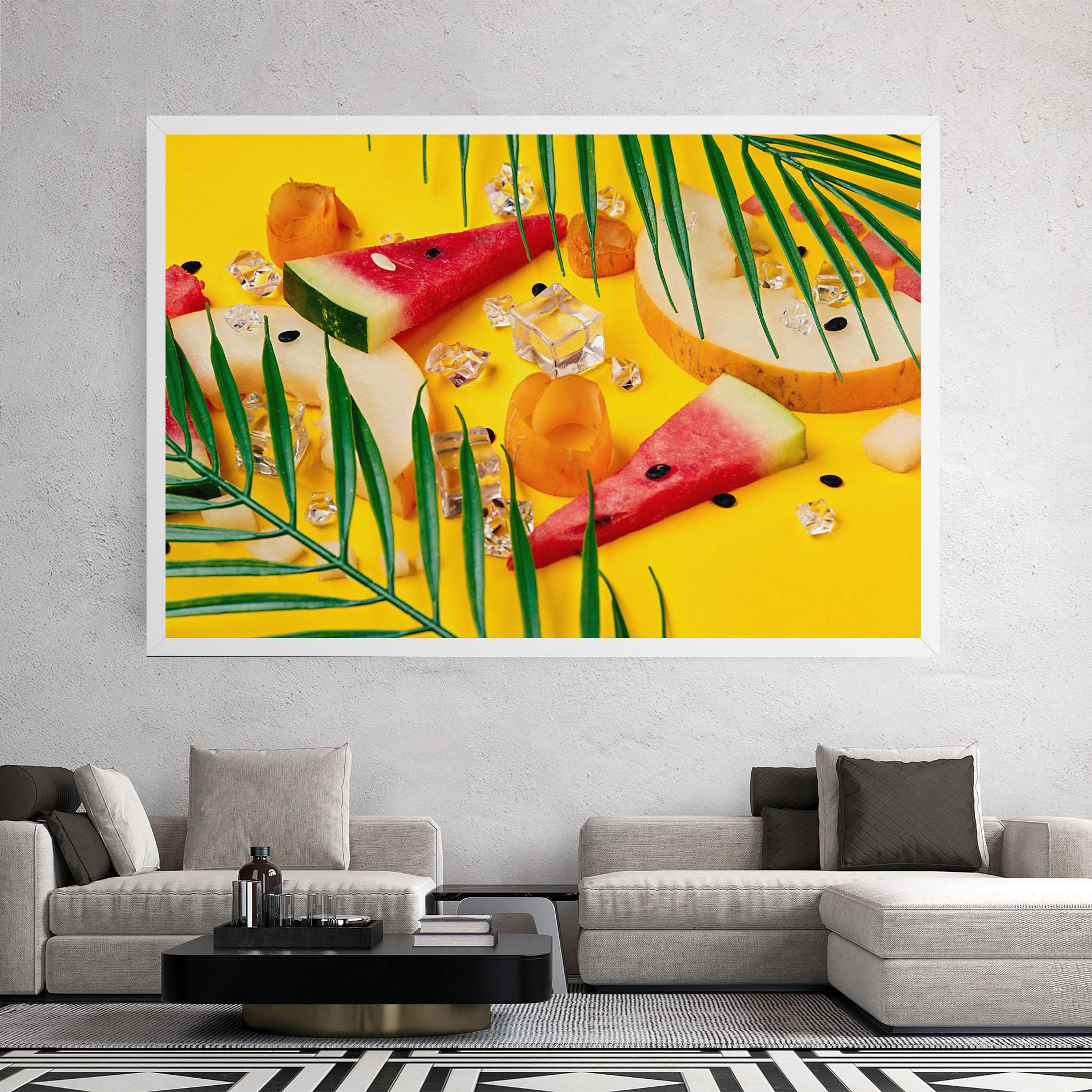 Obraz na Płótnie Ice Cubes Fruits mockup 2