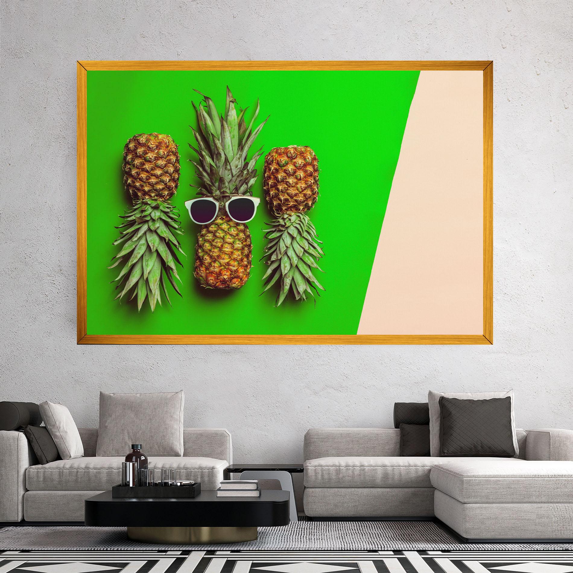 Obraz na Płótnie Green Pineapple mockup 2