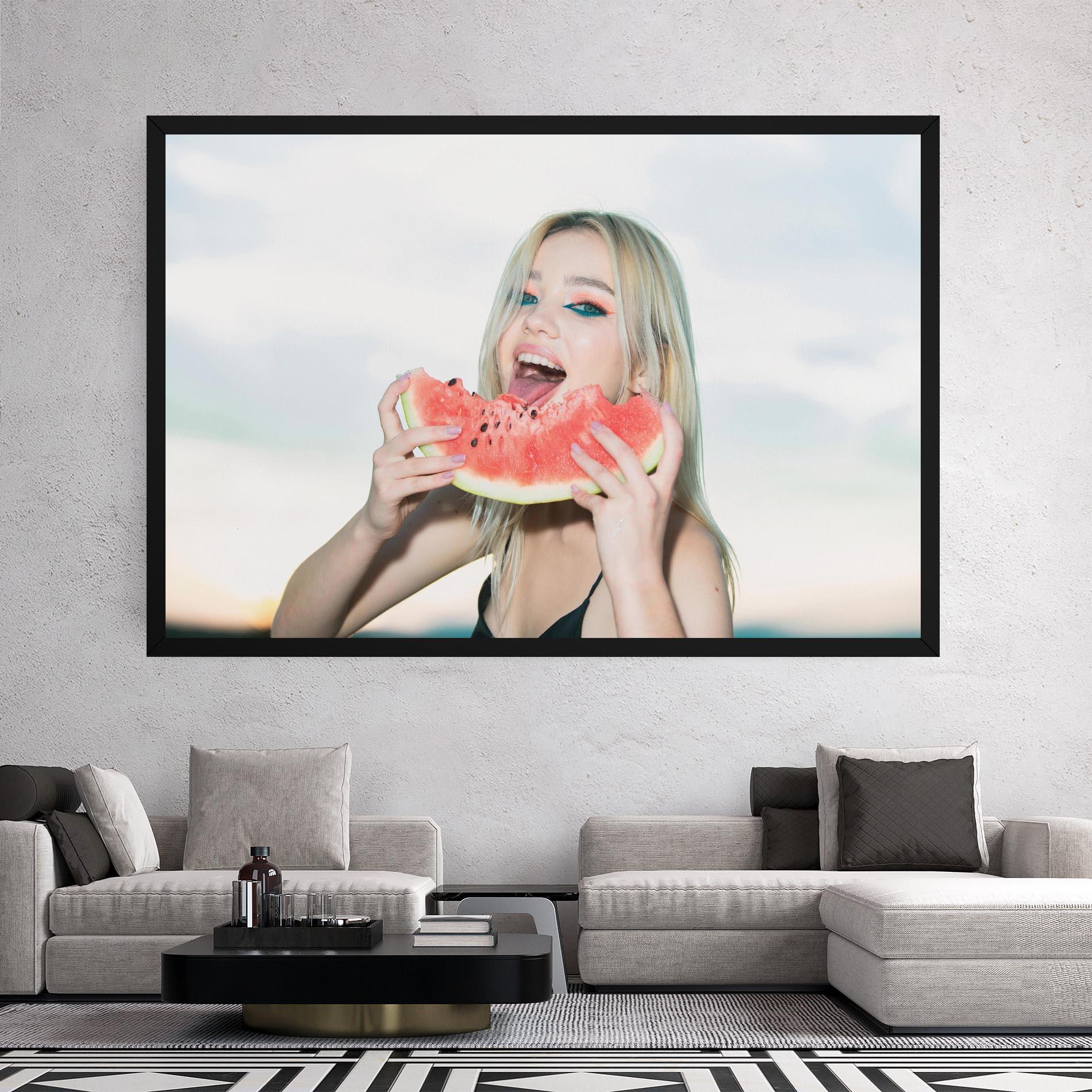 Obraz na Płótnie Eating Watermelon mockup 2