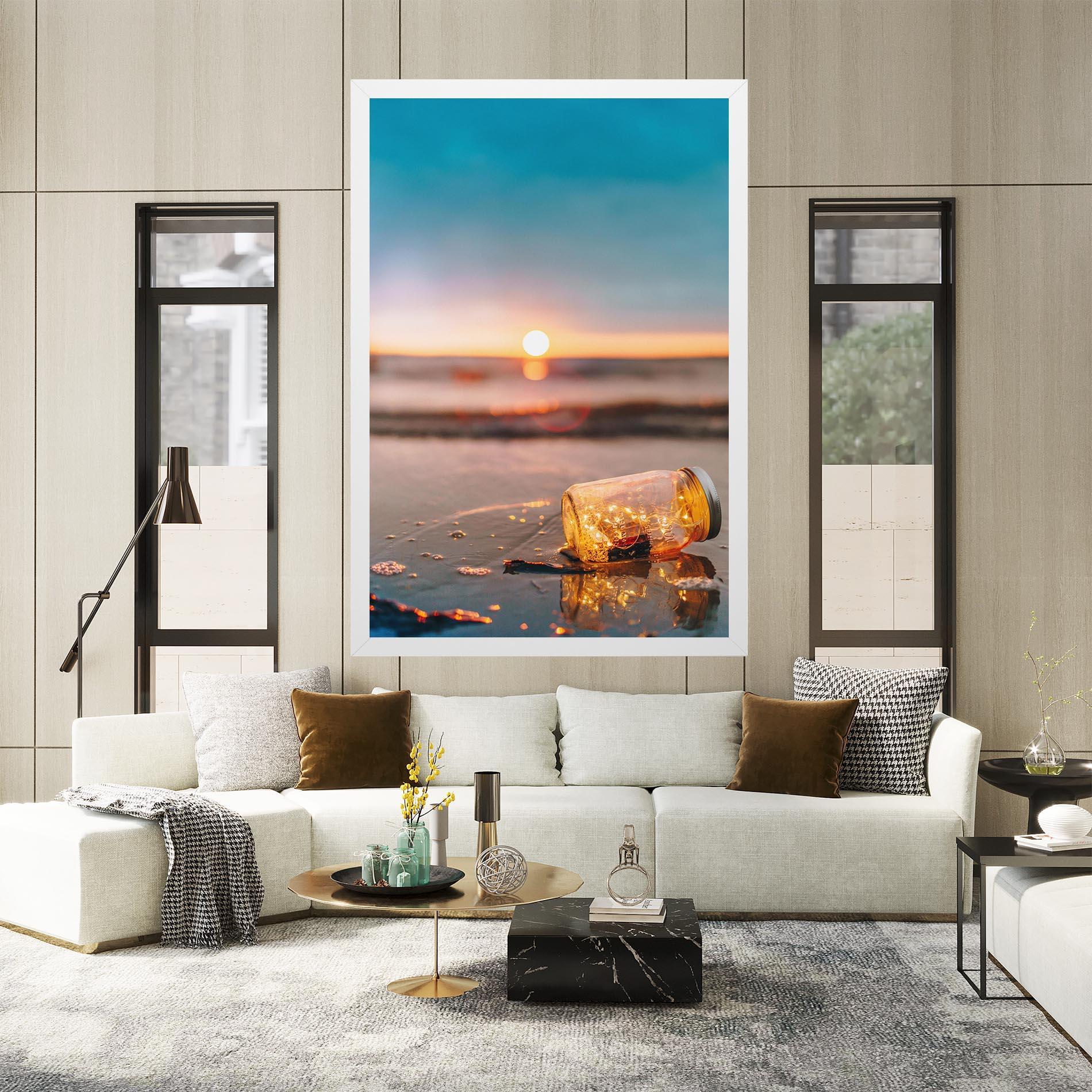 Obraz na Płótnie Jar With Lights mockup 2