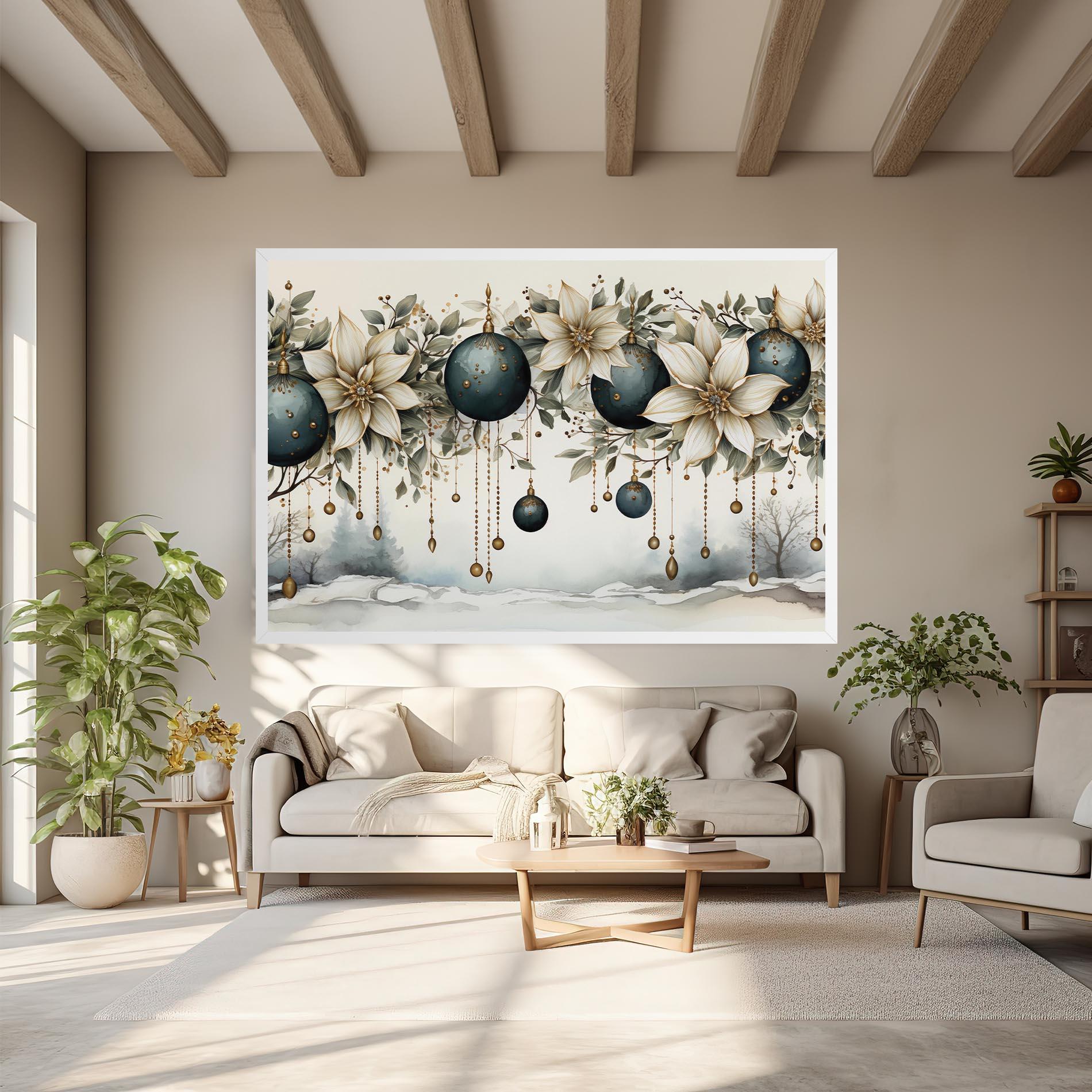 Obraz na Płótnie Christmas Flowers Art mockup 6