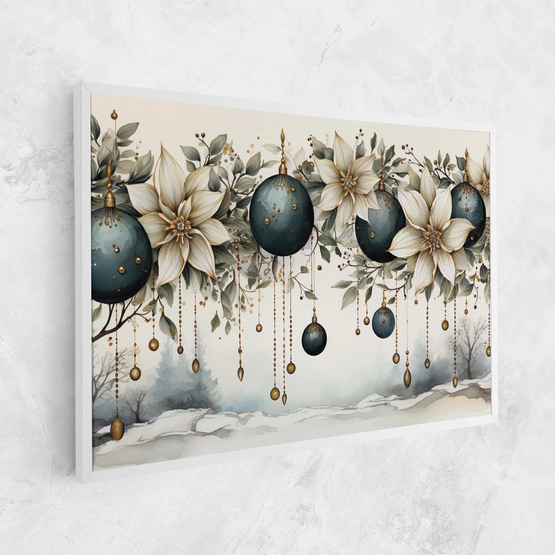 Obraz na Płótnie Christmas Flowers Art mockup 1
