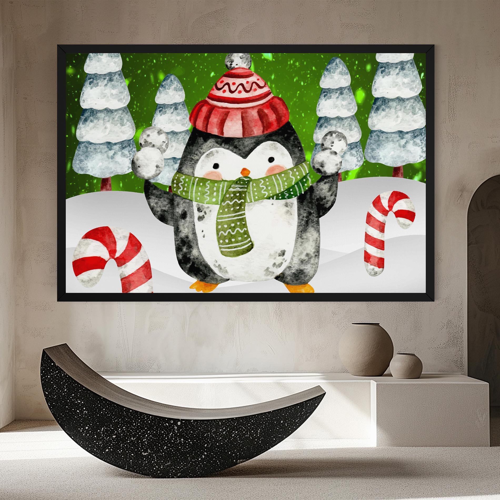 Obraz na Płótnie Green Pinguin mockup 8