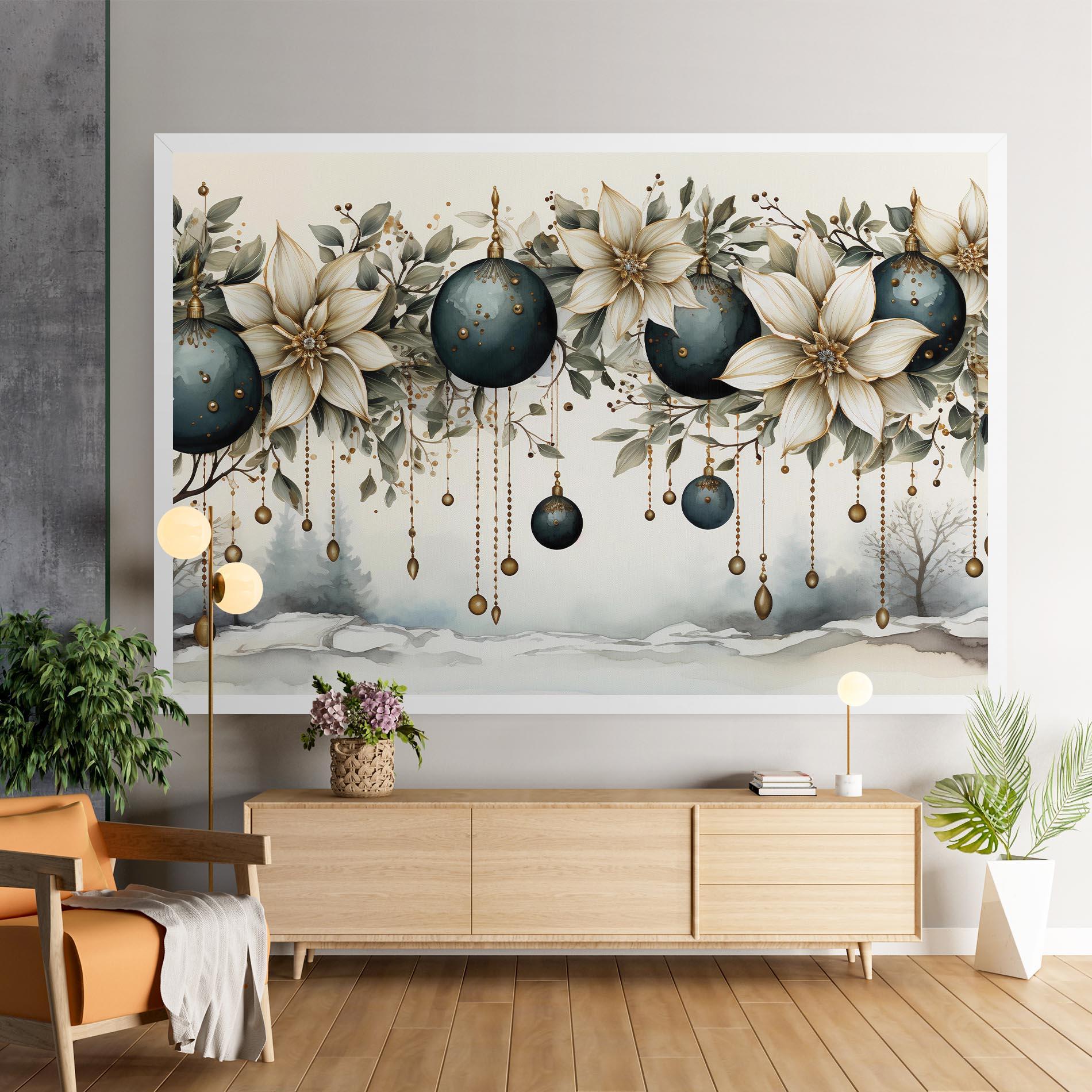 Obraz na Płótnie Christmas Flowers Art mockup 9