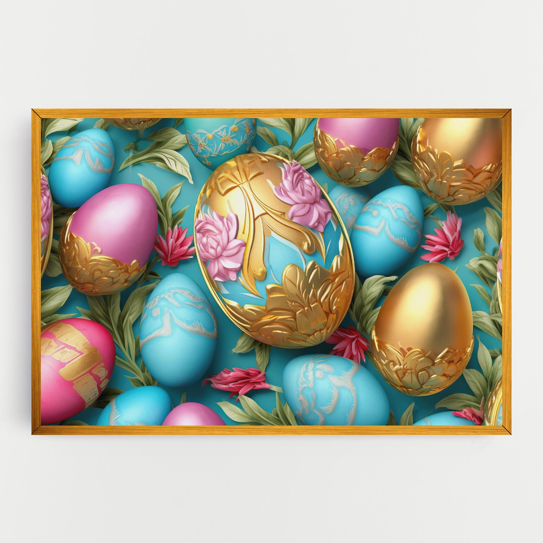 Obraz na Płótnie Blue Pink Easter Egs mockup 0